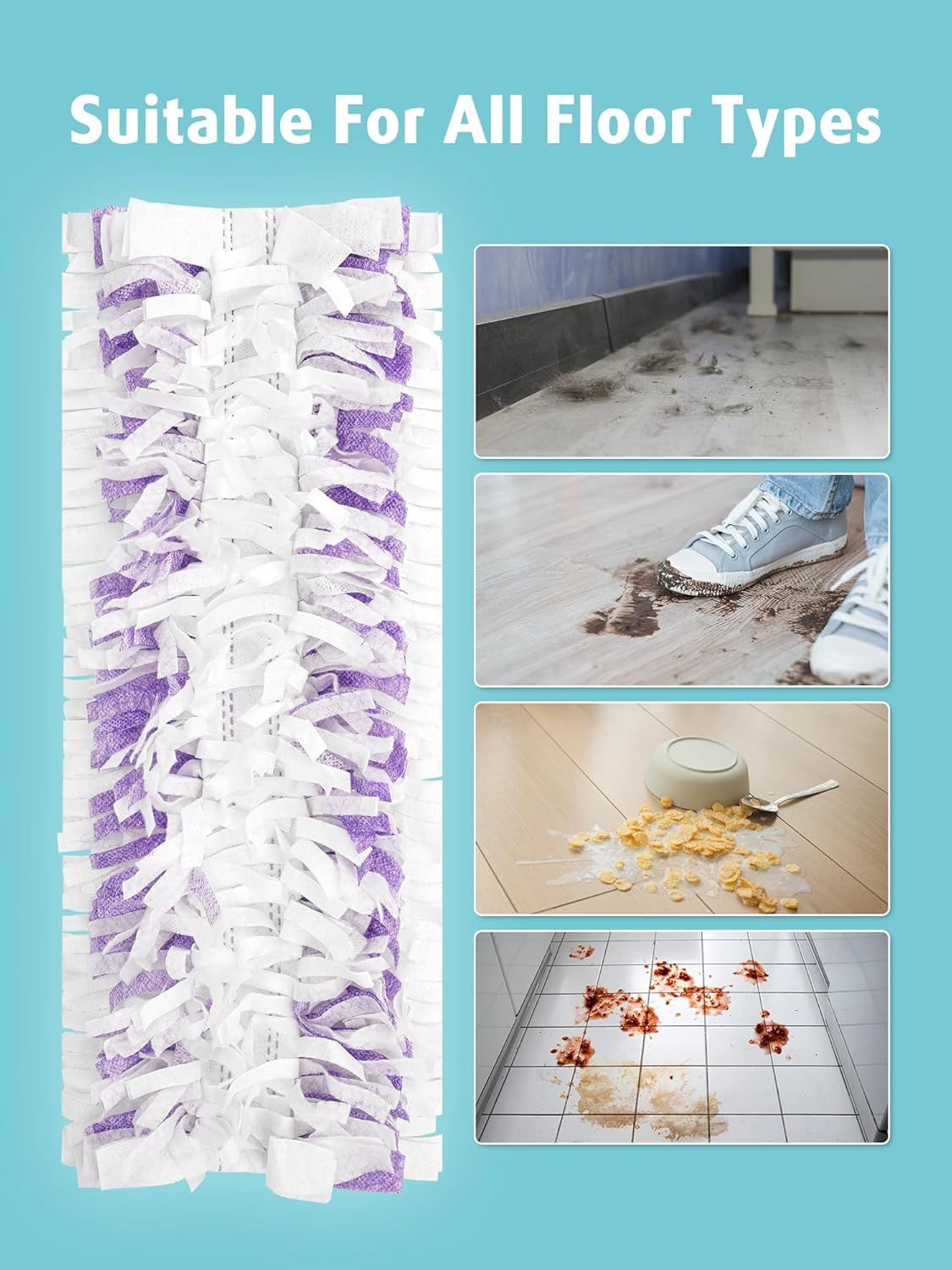 24 Pack Disposable Power Mop Pads Reills or Swier Power Mop, Unscented 14-Layer Thickened Multi-Surace Replacement Mopping Reills Pads or loor Surace Cleaning - Image 7