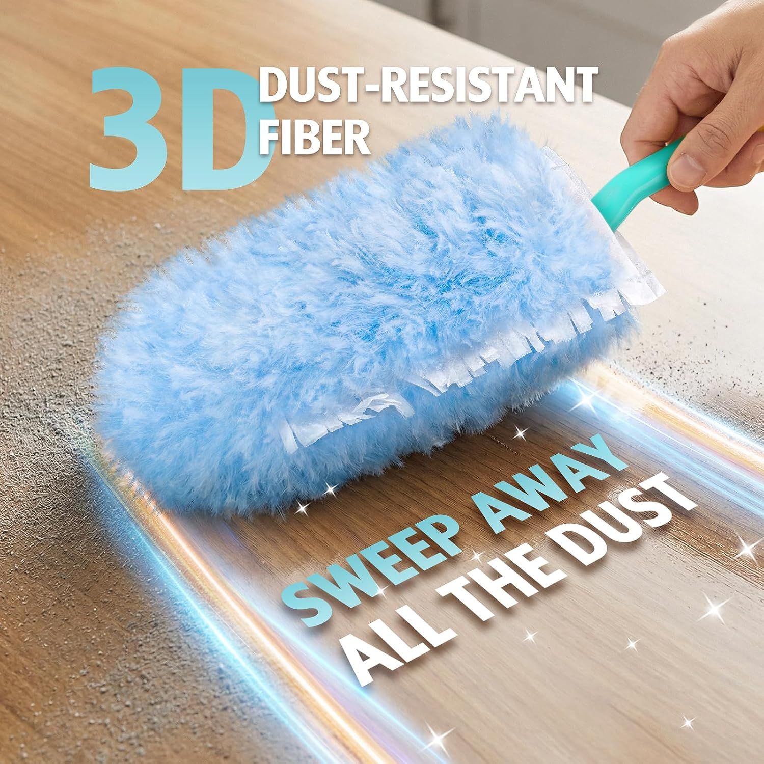 Duster Reill or Swier Duster, 30 Count Heavy Duty 2 Side 360° Duster Reills with 1 Handle, 4X Microibers, Disposable Multi Surace Dusters or Cleaning - Image 4