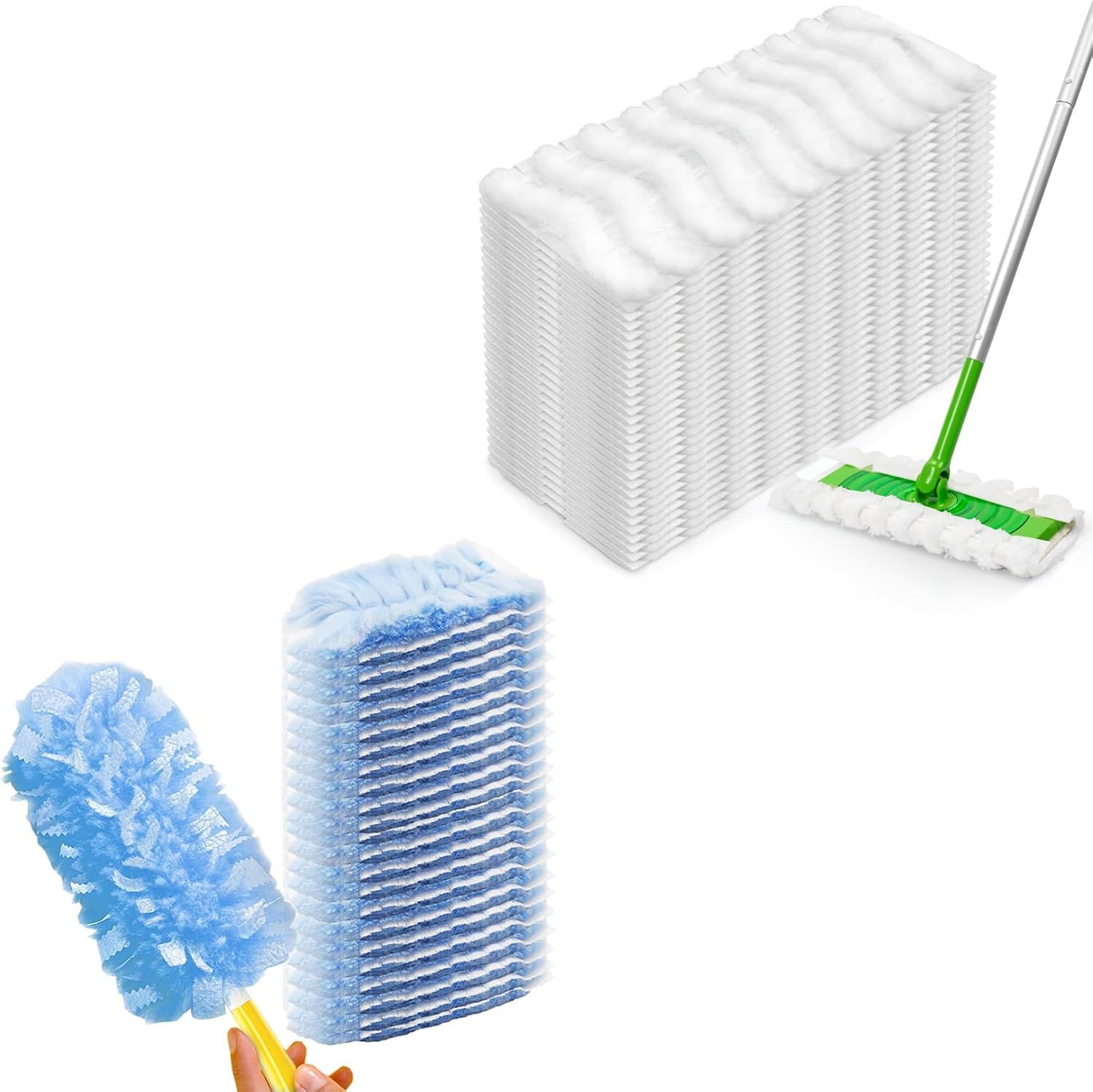 1 Handle with 30 Count Duster Reill or Swier Duster + 30 Count Dry Sweeping Pads Reill or Swier Sweep and Mop - Image 1