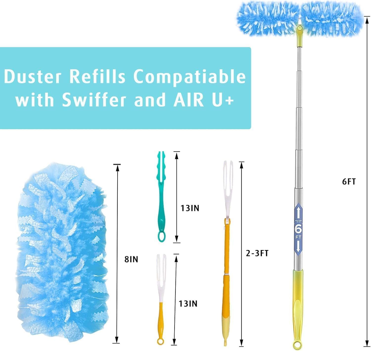 1 Handle with 30 Count Duster Reill or Swier Duster + 30 Count Dry Sweeping Pads Reill or Swier Sweep and Mop - Image 2