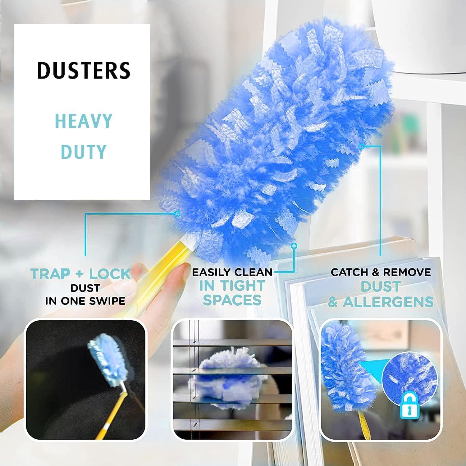 1 Handle with 30 Count Duster Reill or Swier Duster + 30 Count Dry Sweeping Pads Reill or Swier Sweep and Mop - Image 3