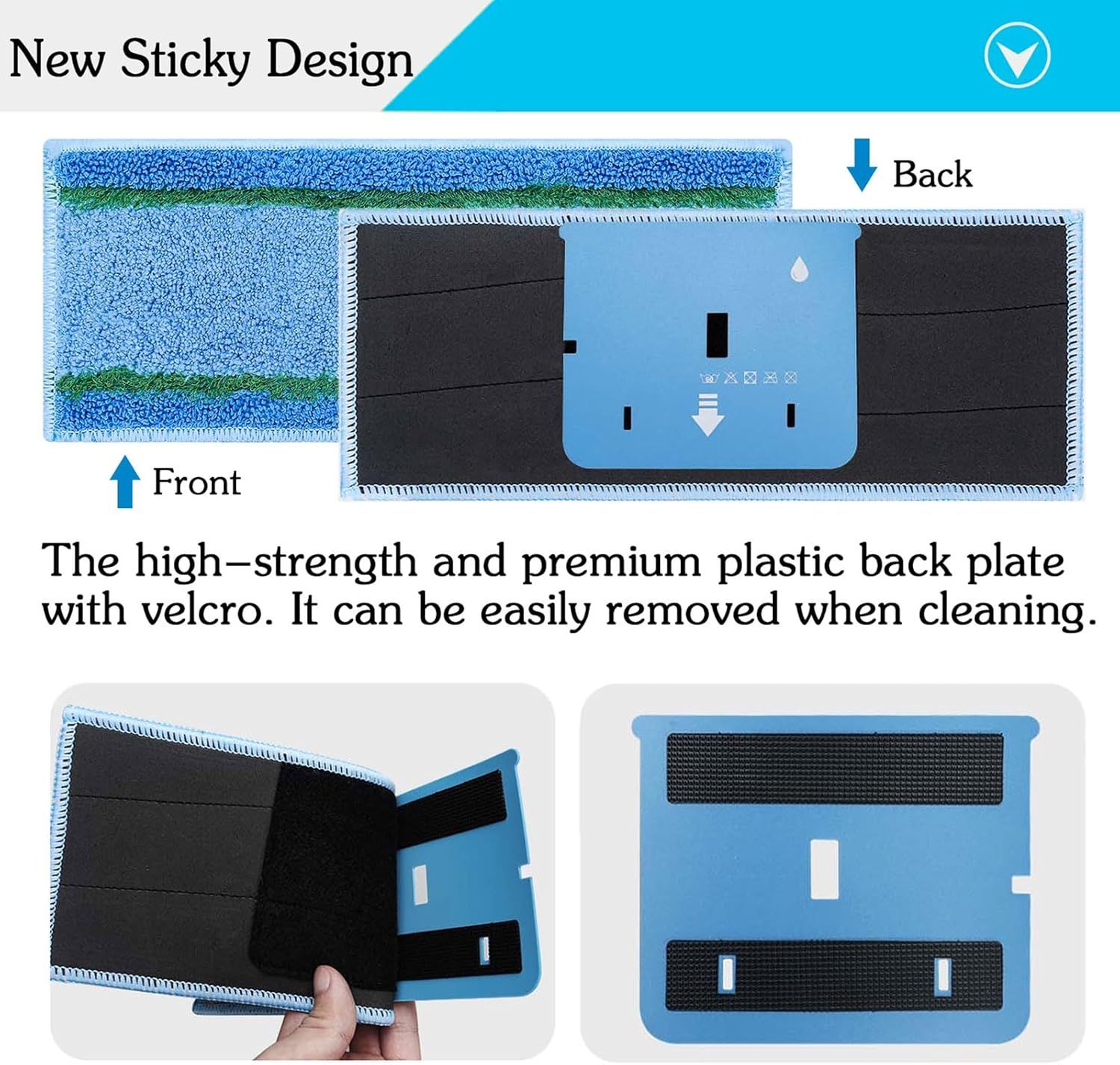 8 Pack Upgraded M6 Wet Mopping Pads or iRobot Braava Jet M6 Series (6110) (6012) (6112) (6113) Ultimate Robot Mops, New Sticky Design, Detachable, Washable and Reusable M6 Pads Accessories Parts - Image 3