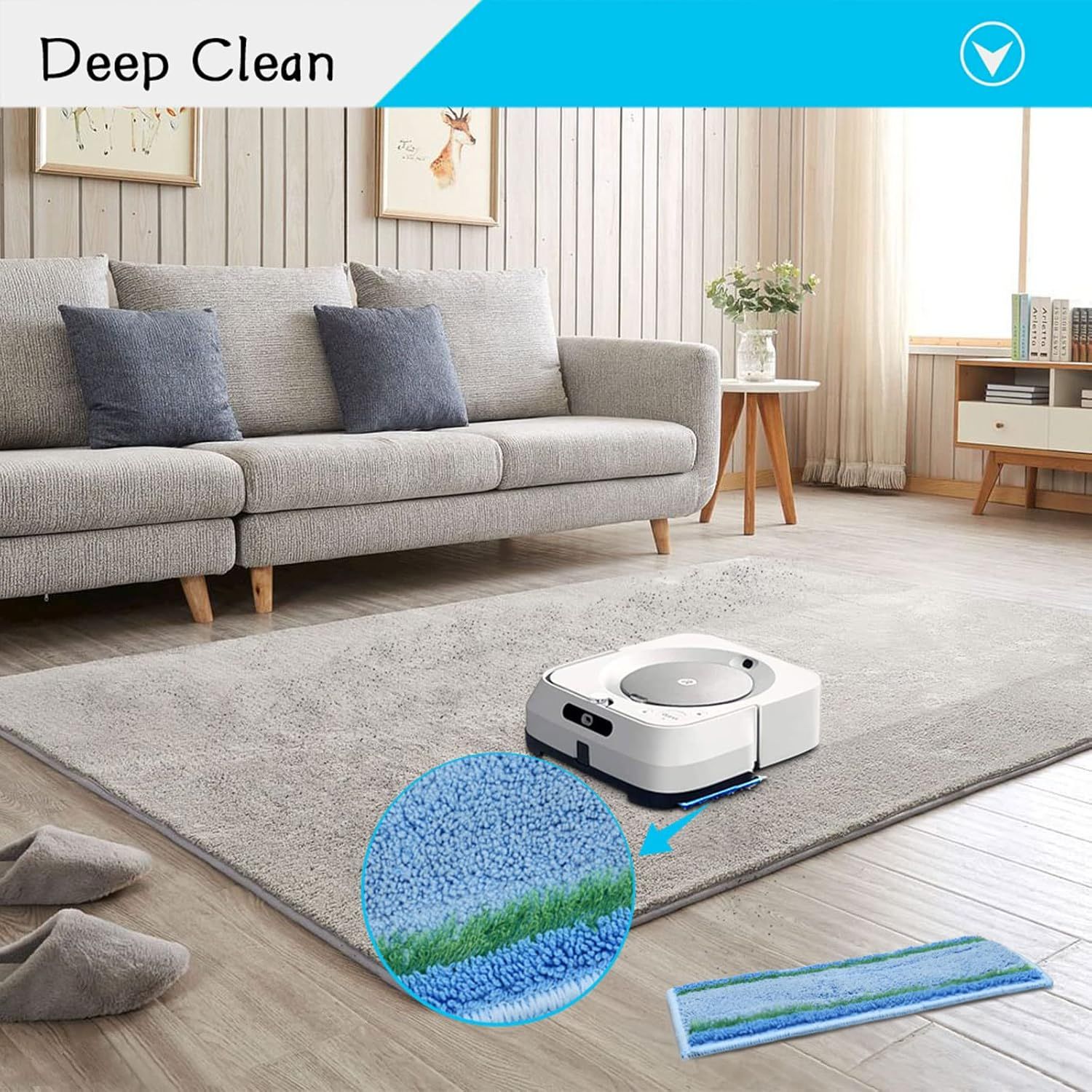 8 Pack Upgraded M6 Wet Mopping Pads or iRobot Braava Jet M6 Series (6110) (6012) (6112) (6113) Ultimate Robot Mops, New Sticky Design, Detachable, Washable and Reusable M6 Pads Accessories Parts - Image 7