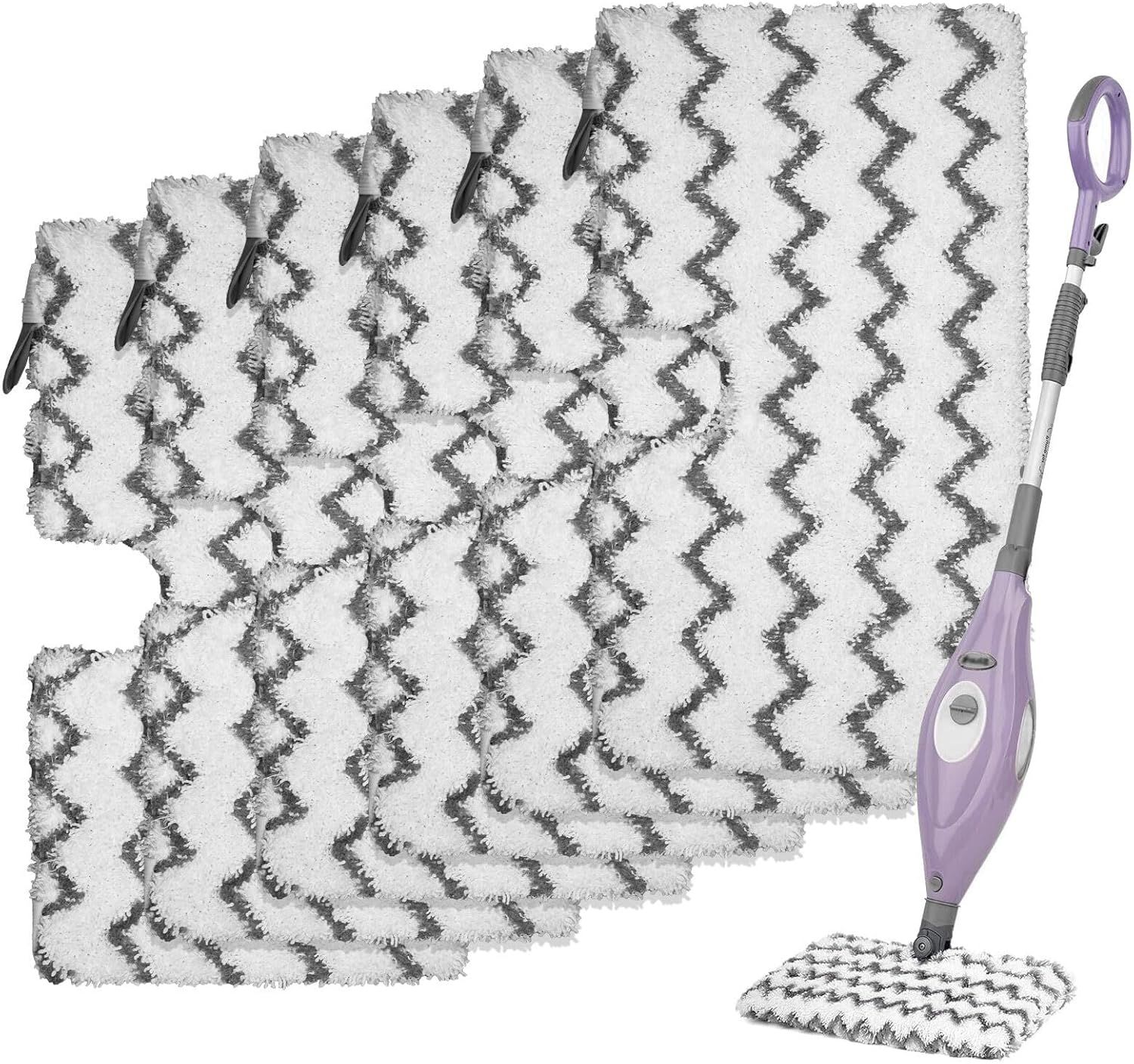 6 Pack S3501 S3601 Steam Mop Replacement Pads or Shark S3501 S3601 S3550 S3801 S3901 S3601D S3801CO S3901D S3455K S2902 SE450 Steam and Scrub Pocket Mop Steamer Pads Washable - Image 1