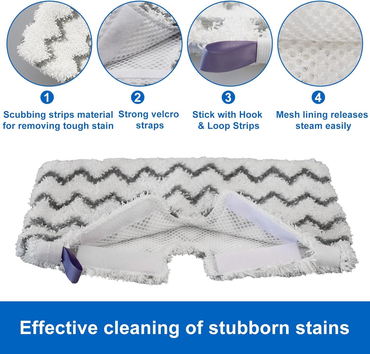 6 Pack S3501 S3601 Steam Mop Replacement Pads or Shark S3501 S3601 S3550 S3801 S3901 S3601D S3801CO S3901D S3455K S2902 SE450 Steam and Scrub Pocket Mop Steamer Pads Washable - Image 3