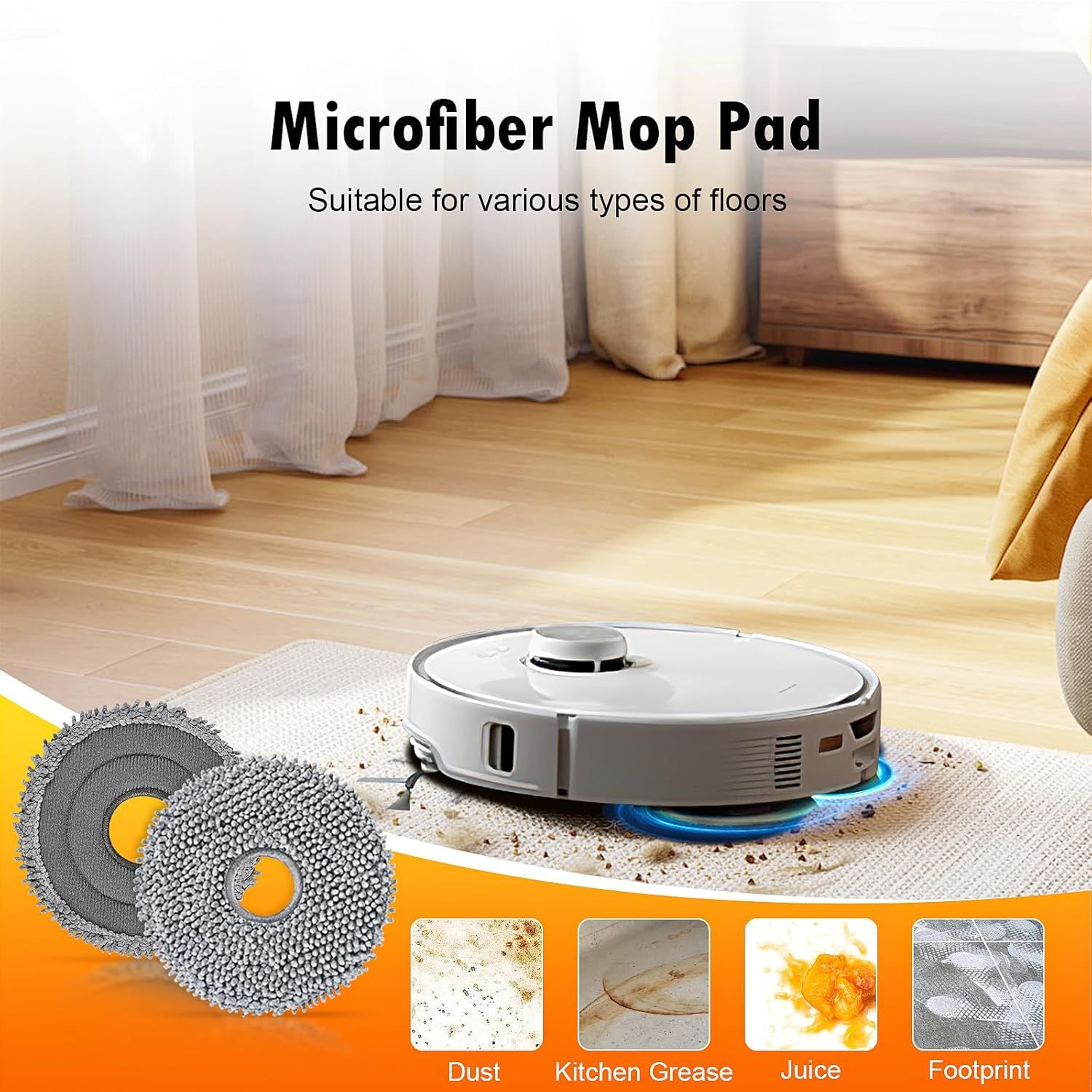 28 Pack Replacement Accessories or  Qrevo Curv/Curv S5X/Qrevo Edge/Edge S5A/Qrevo S5V Robot Vacuum, 2 Pairs Mainbrush 4 ilter 6 Dust Bags 6 Mop Pad 6 Sidebrush 1 Cleaning Brush 1 Screwdriver - Image 6