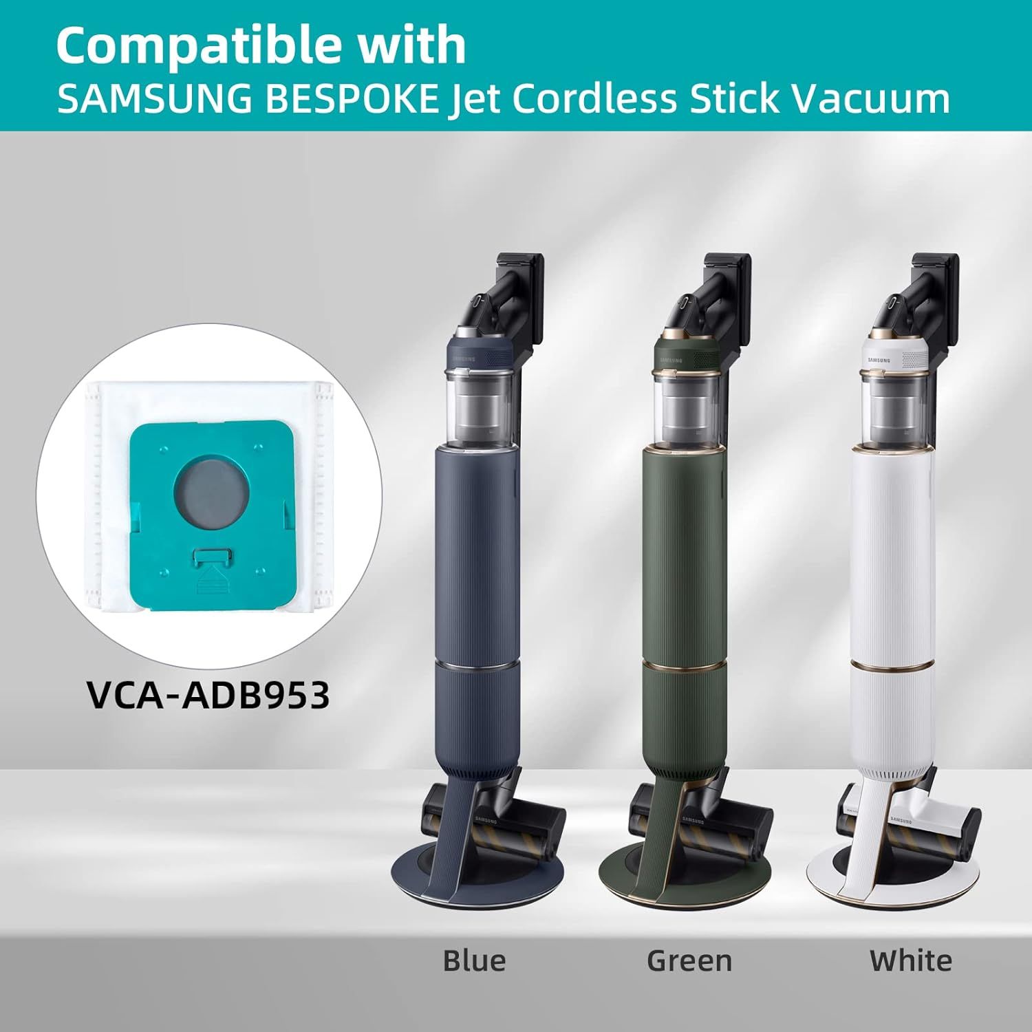 12 Pack VCA-ADB953 Dust Bags Compatible with SAMSUNG BESPOKE Jet Cordless Stick Vacuum Cleaner, Large Capacity Disposable Replacement Bags, All in One Clean Station Accessories Set - Image 4