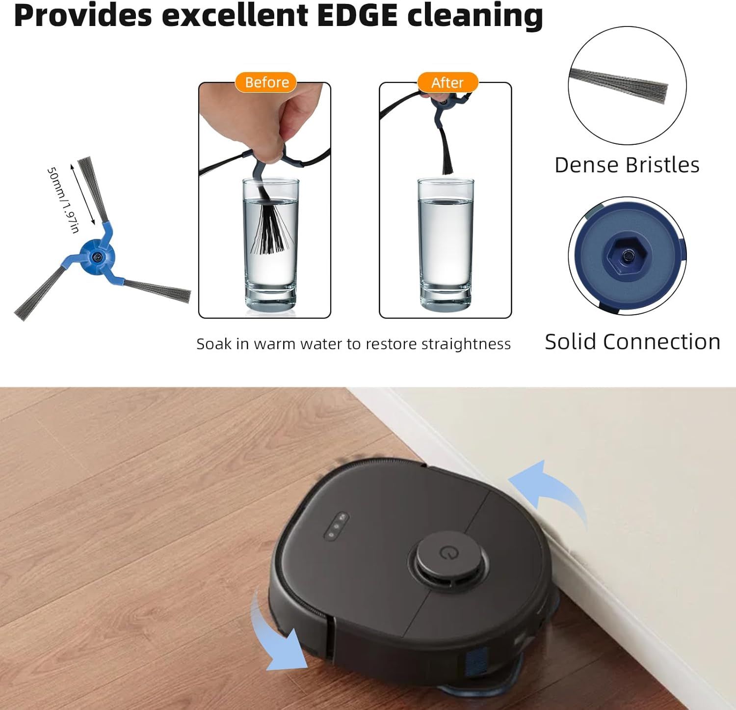 22 Pack Replacement Accessories or euy X10 Pro Omni Robot Vacuum Cleaner, 2 Mainbrush 4 ilter 6 Dust Bag 4 Mop Pads 4 Sidebrush 1 Cleaning Brush 1 Screwdriver - Image 7