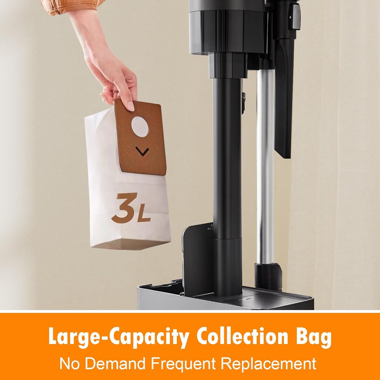 10 Pack Dust Bags or Eureka Stylus Elite NEC490BL NEC490SE NEC410BK Cordless Stick Vacuum Cleaner, 3L large Capacity Replacement Dust Bag - Image 7