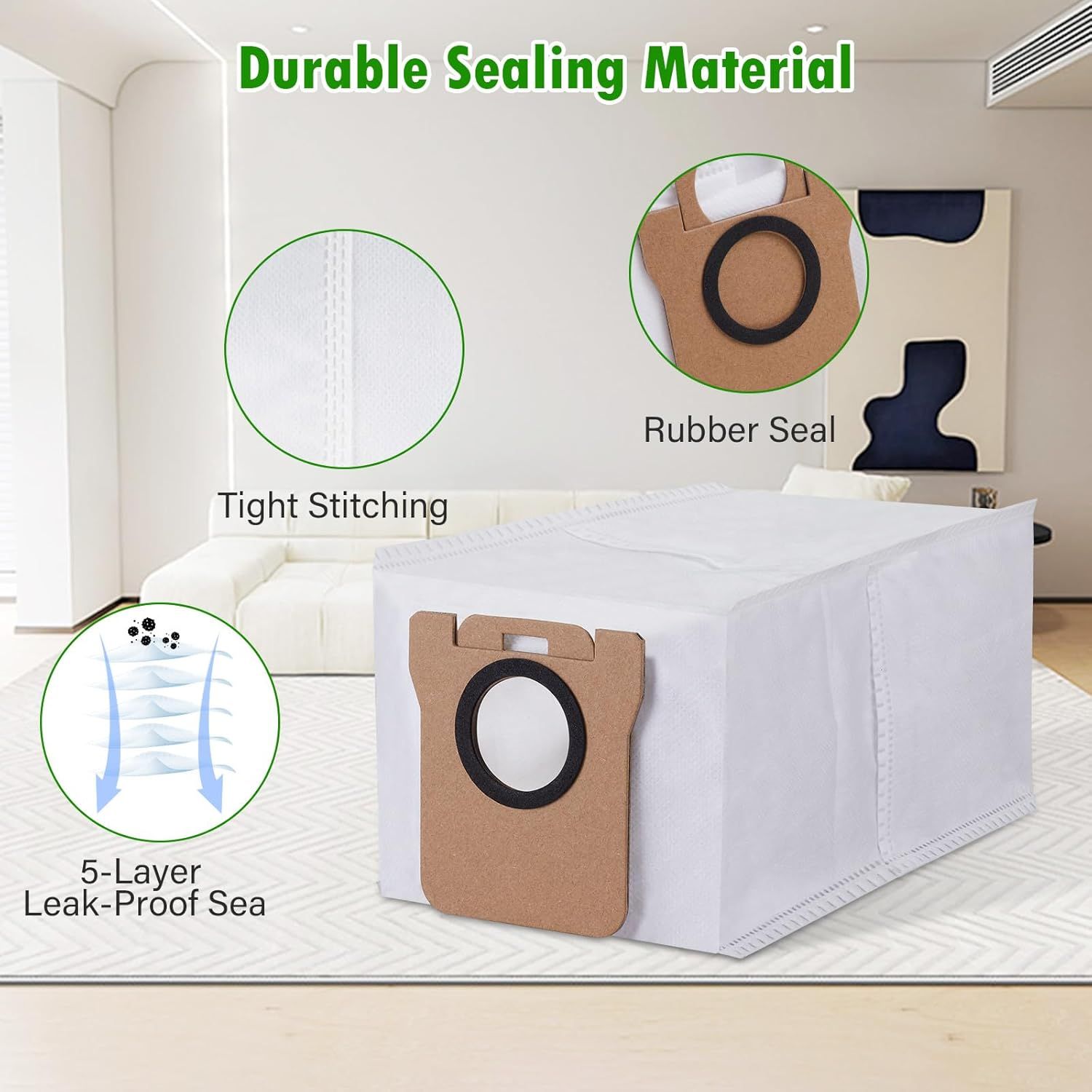 24 Pack Accessories Kit or Dreame L10s Ultra / L10 Ultra Robot Vacuum Replacement Parts Including 1 Main Brush 4 HEPA ilters 6 Sidebrushes 6 Mop Pads 6 Dust Bags 1 Cleaning Brush - Image 7