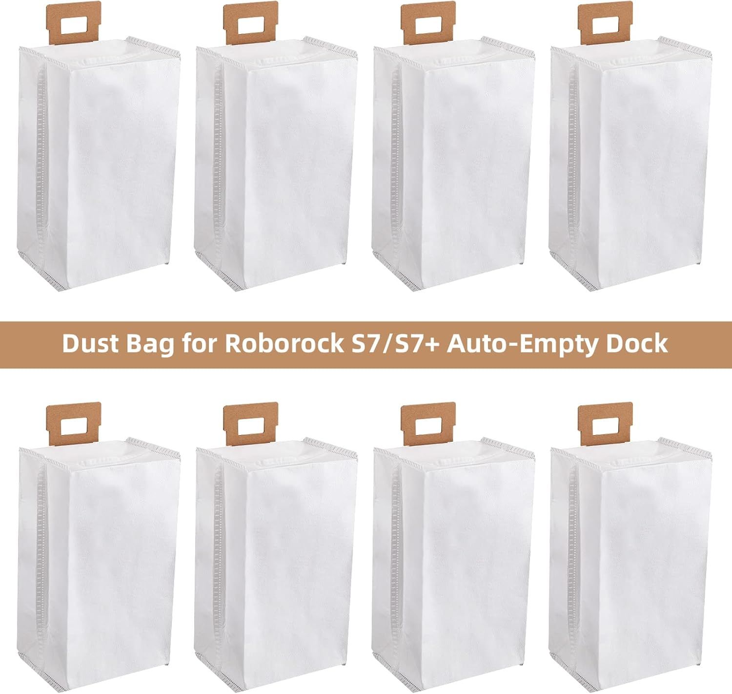 8 Pack Dust Bag or  S7 / S7+ Vacuum Cleaner Auto-Empty Dock, 3L Large Capacity Replacement Bag - Image 3