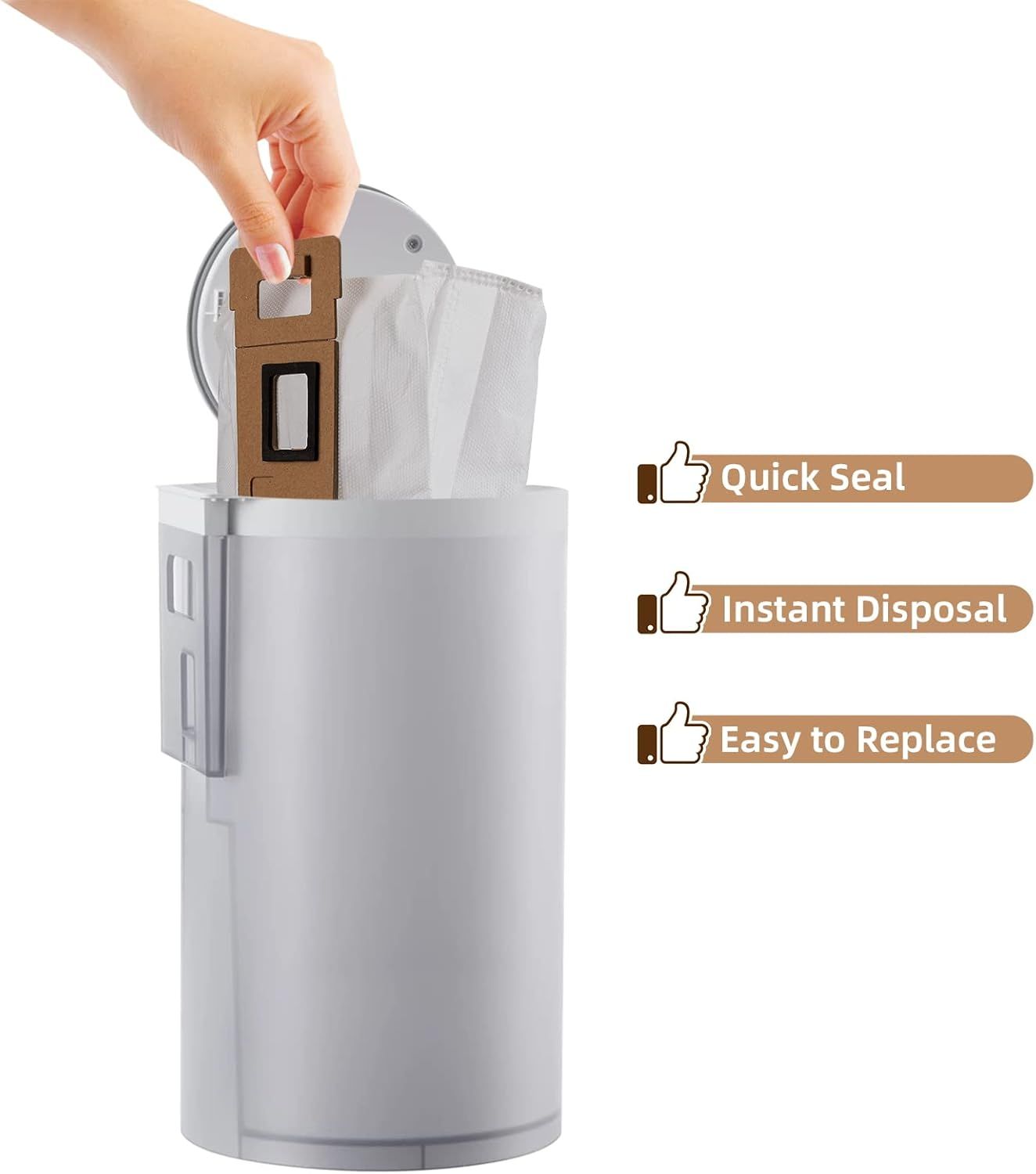 8 Pack Dust Bag or  S7 / S7+ Vacuum Cleaner Auto-Empty Dock, 3L Large Capacity Replacement Bag - Image 4