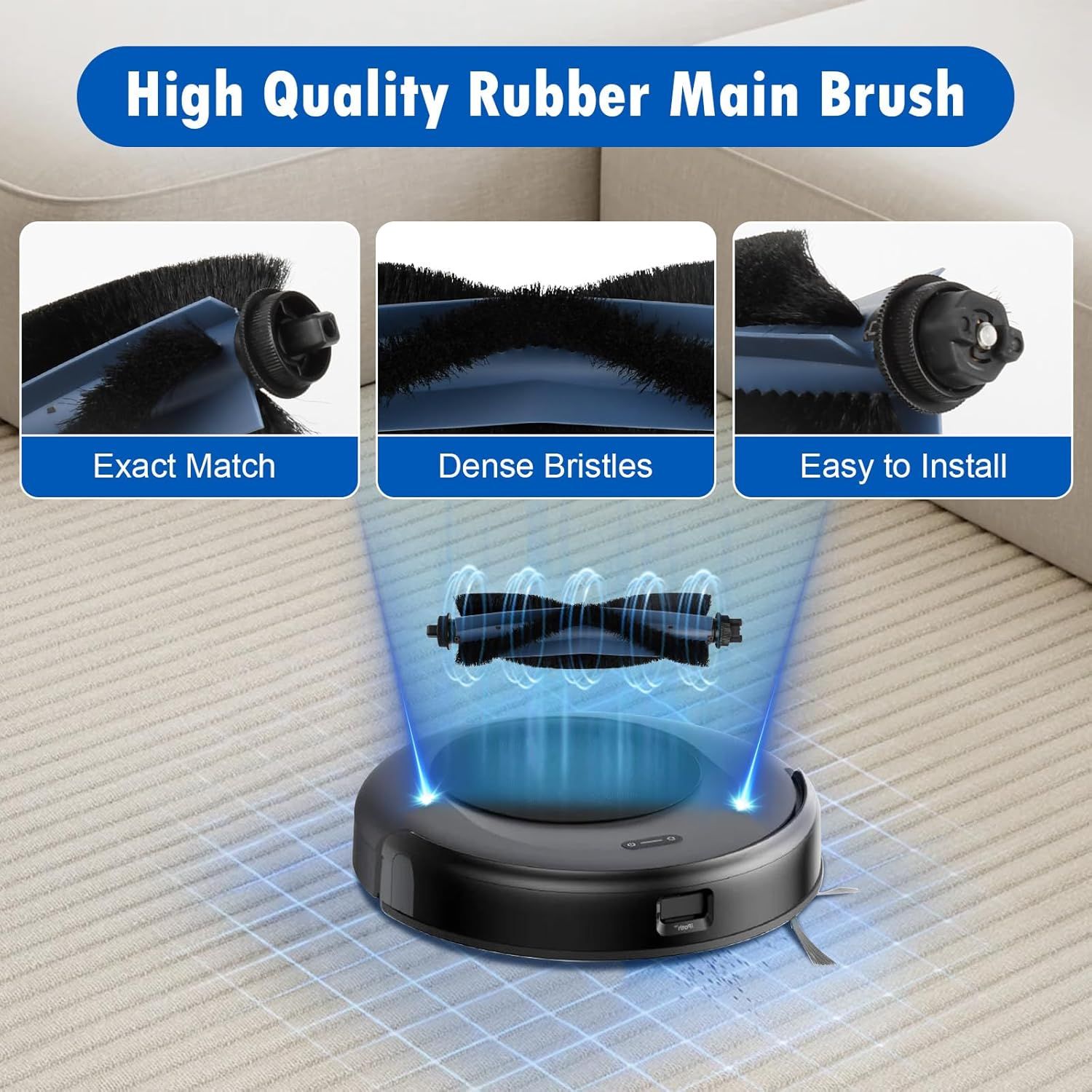 26 Pack Replacement Accessories Compatible with euy Vacuum Omni C20, 2 Mainbrush 4 ilter 6 Dust Bags 6 Mop Pads 6 Sidebrush 1 Cleaning Brush 1 Screwdriver - Image 3