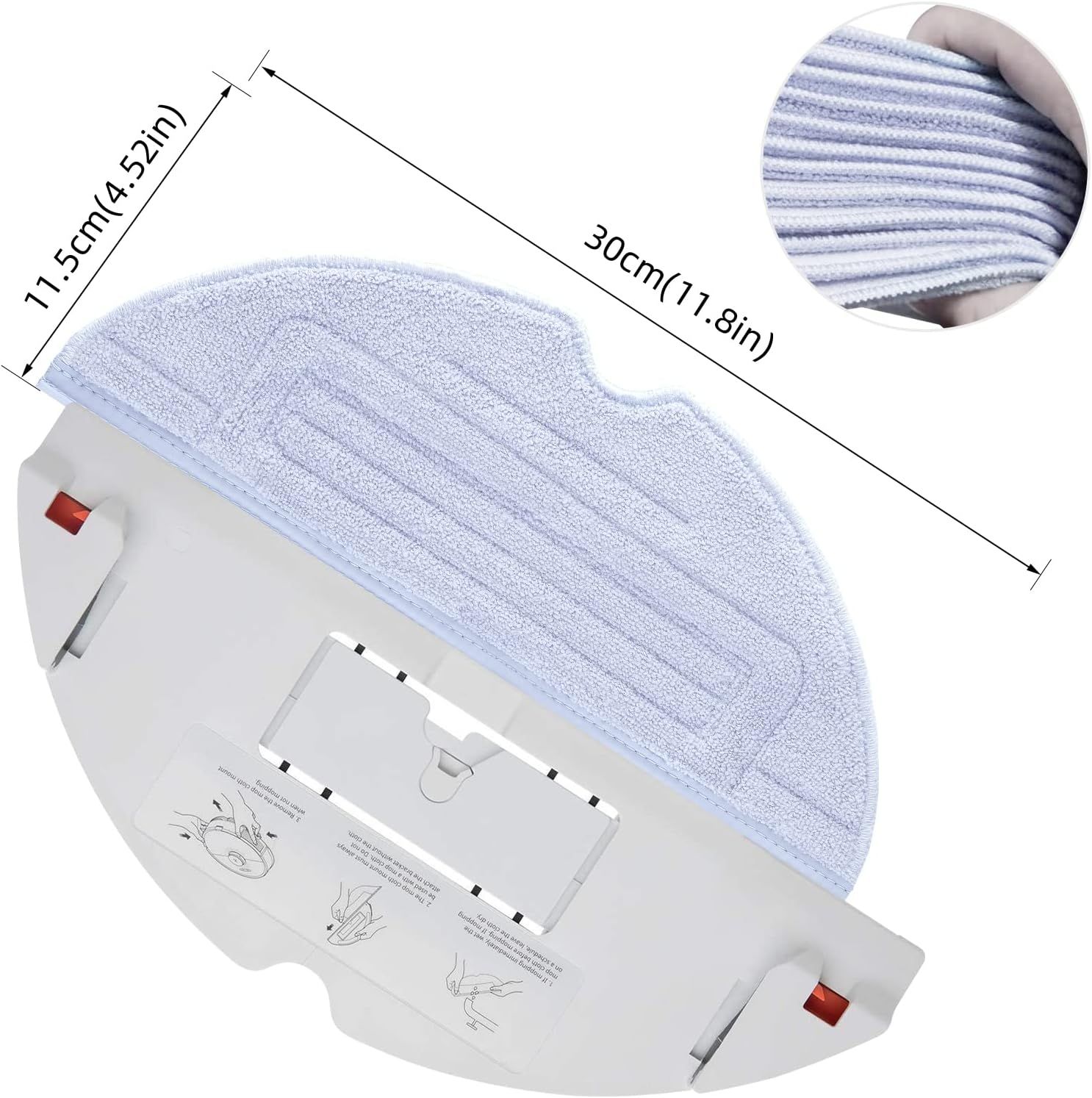 6 Pcs Mop Cloth Pad or  S7 / S7+ / S7 MaxV / S7 MaxV Plus / S7 MaxV Ultra / S7 Pro Ultra / S8 / S8+ Robot Vacuum Microiber VibraRise Mopping Pad Replacement Accessory (Blue Gray). - Image 3