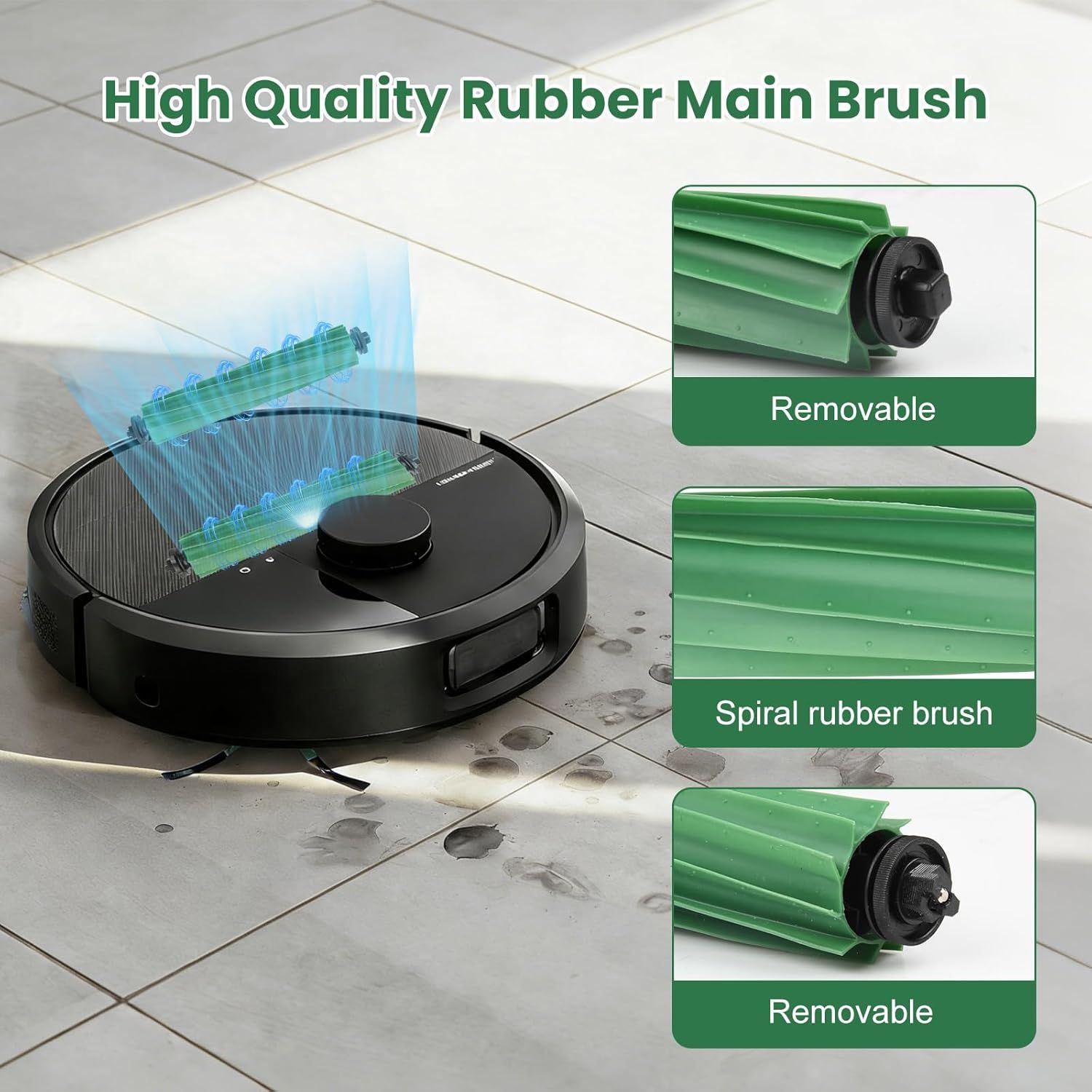 27 Pack Replacement Accessories or iRobot Roomba Plus 405 Combo/505 Combo/507 Combo Robot Vacuum Cleaner, 2 Main Brushes 6 Side Brushes 6 HEPA ilters 6 Mop Pads 6 Dust Bags 1 Cleaning Brush - Image 3