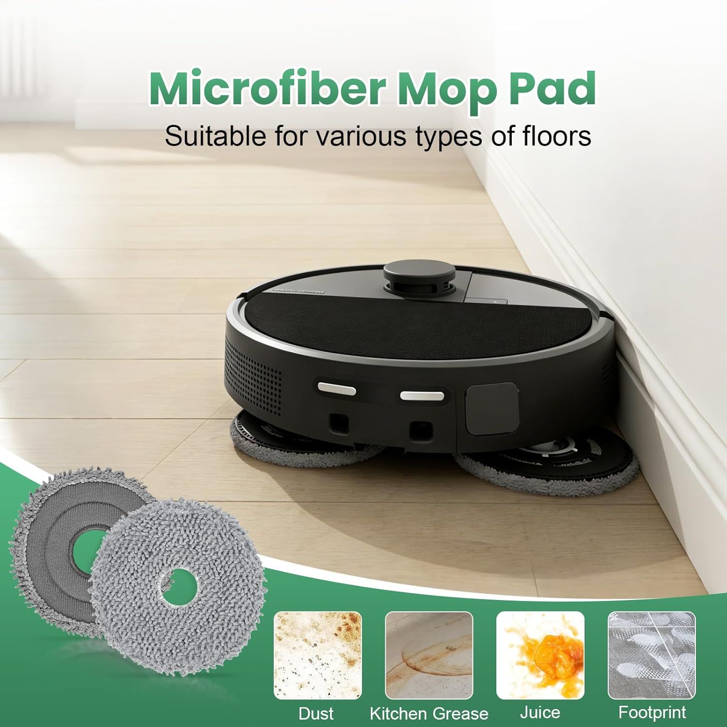 27 Pack Replacement Accessories or iRobot Roomba Plus 405 Combo/505 Combo/507 Combo Robot Vacuum Cleaner, 2 Main Brushes 6 Side Brushes 6 HEPA ilters 6 Mop Pads 6 Dust Bags 1 Cleaning Brush - Image 6