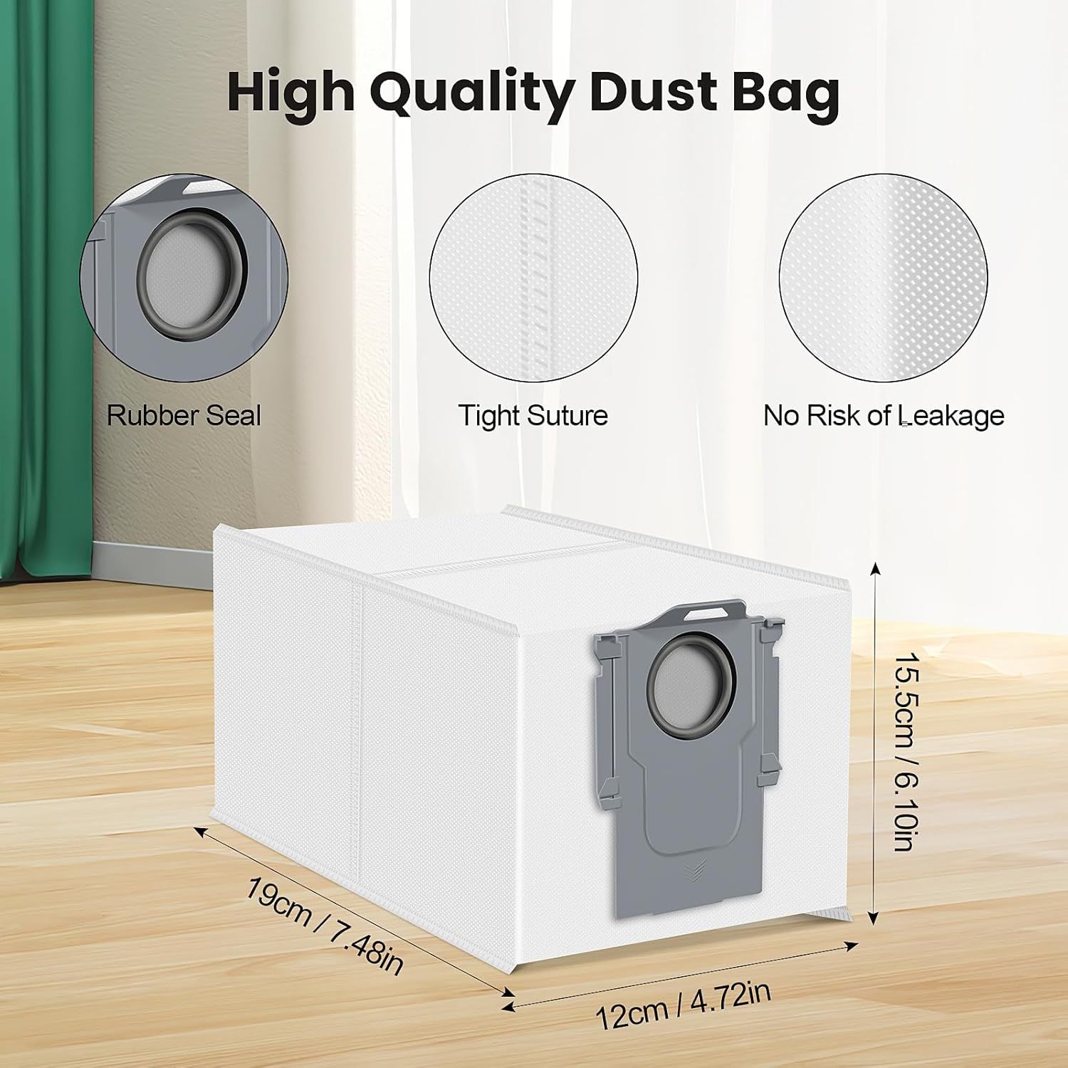 24 Pack Qrevo Dust Bags or  QV 35A/Saros 10R/Qrevo S/Qrevo Pro/Qrevo Plus/Qrevo Master/Qrevo Slim/Qrevo Curv/Qrevo Edge/S8 MaxV Ultra Robot Vacuum, 3L Large Capacity Replacement Dust Bag - Image 2
