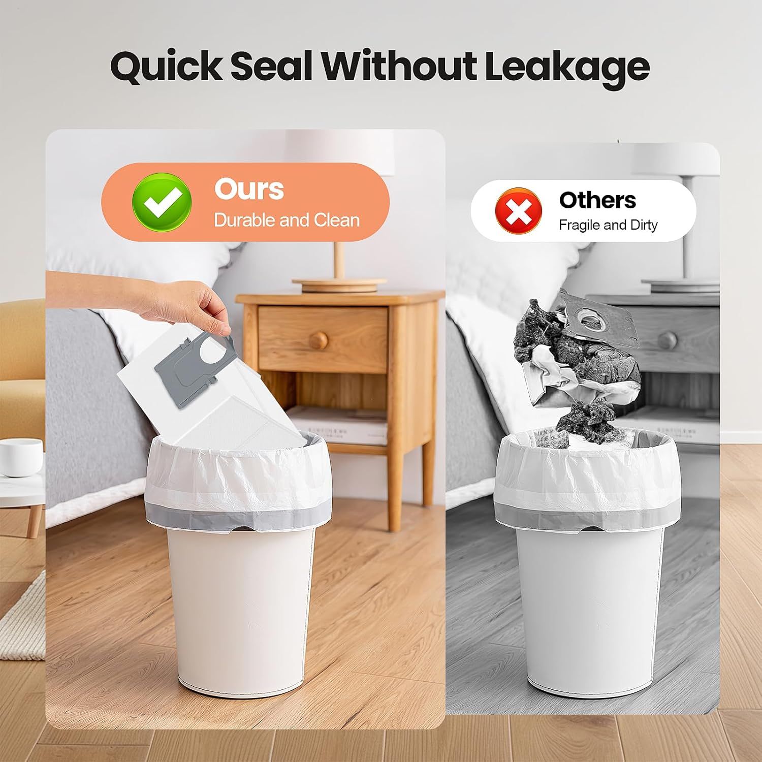 24 Pack Qrevo Dust Bags or  QV 35A/Saros 10R/Qrevo S/Qrevo Pro/Qrevo Plus/Qrevo Master/Qrevo Slim/Qrevo Curv/Qrevo Edge/S8 MaxV Ultra Robot Vacuum, 3L Large Capacity Replacement Dust Bag - Image 6