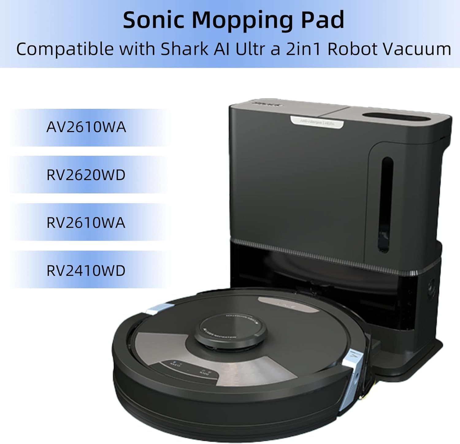 6 Pack Mop Pad or Shark AV2610WA / RV2620WD / RV2610WA / RV2410WD Robot Vacuum, Microiber Sonic Mopping Pad Replacement Accessory - Image 3