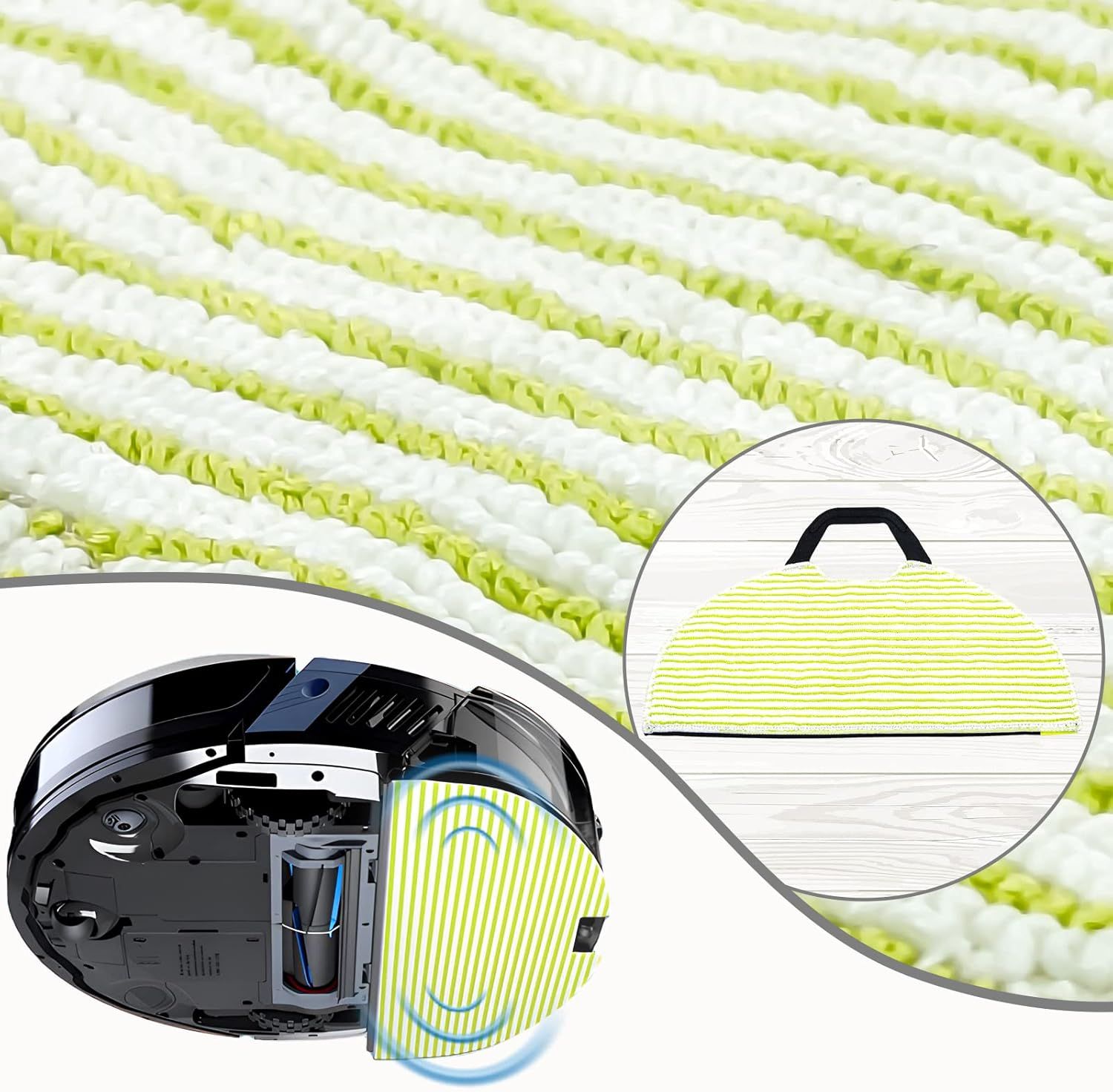 6 Pack Mop Pad or Shark AV2610WA / RV2620WD / RV2610WA / RV2410WD Robot Vacuum, Microiber Sonic Mopping Pad Replacement Accessory - Image 4
