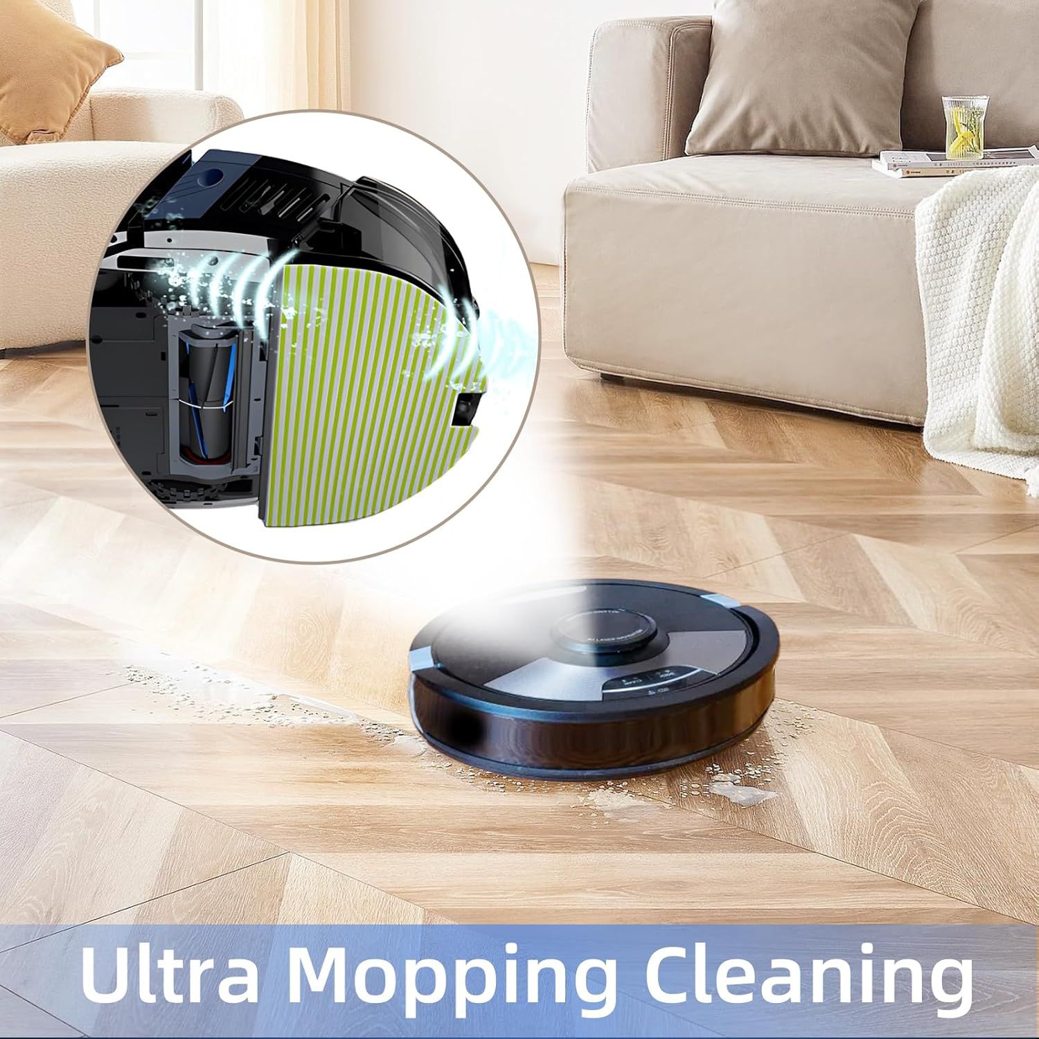 6 Pack Mop Pad or Shark AV2610WA / RV2620WD / RV2610WA / RV2410WD Robot Vacuum, Microiber Sonic Mopping Pad Replacement Accessory - Image 7