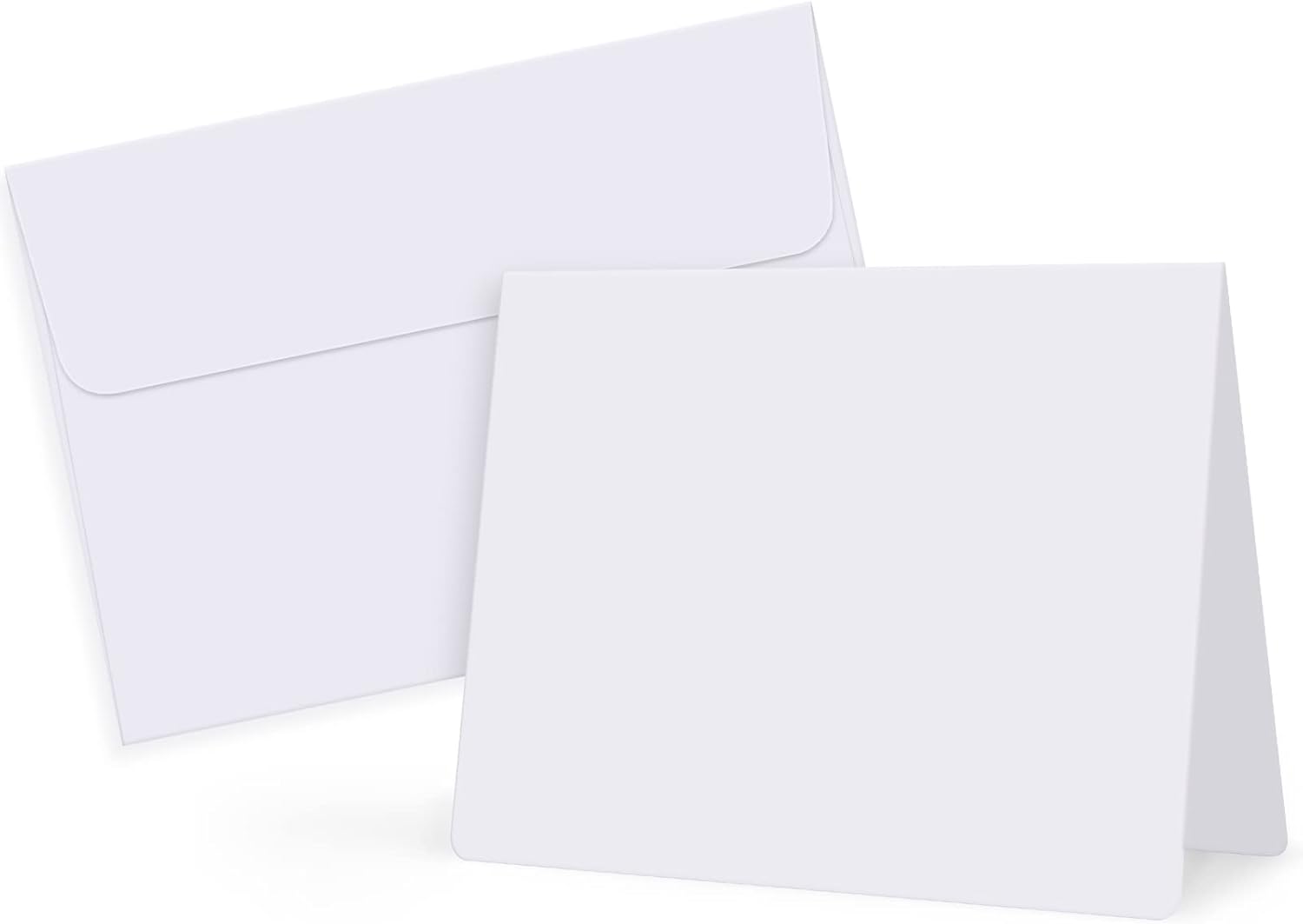 Eupako White Blank Cards and Envelopes 100 Pack - 5x7 Heavyweight Folded Cardstock and A7 Envelopes Self Seal for DIY Greeting Cards, Invitations, Wedding, Baby Shower, Birthday, Thank You Cards - Image 1