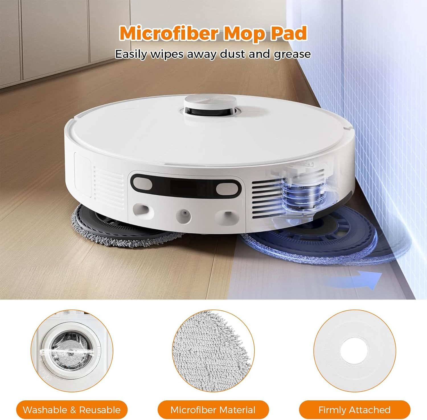 18 Pack Accessories Kit or Dreame L10s Ultra Gen 2/L10s Pro Ultra Heat/X30 Ultra/L40s Ultra AE/CE Robot Vacuum, 1 TriCut Brush 4 Side Brushes 4 HEPA ilters 4 Mop Pads 4 Dust Bags 1 Cleaning Brush - Image 5