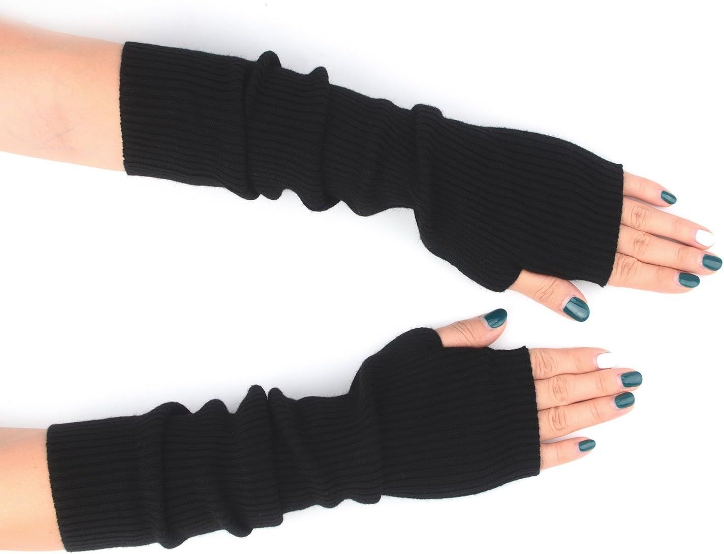 Cashmere Blended Arm Warmer or Women Winter ingerless Gloves Knit Mitten Gloves Wrist Warmer with Thumb Hole - Image 1