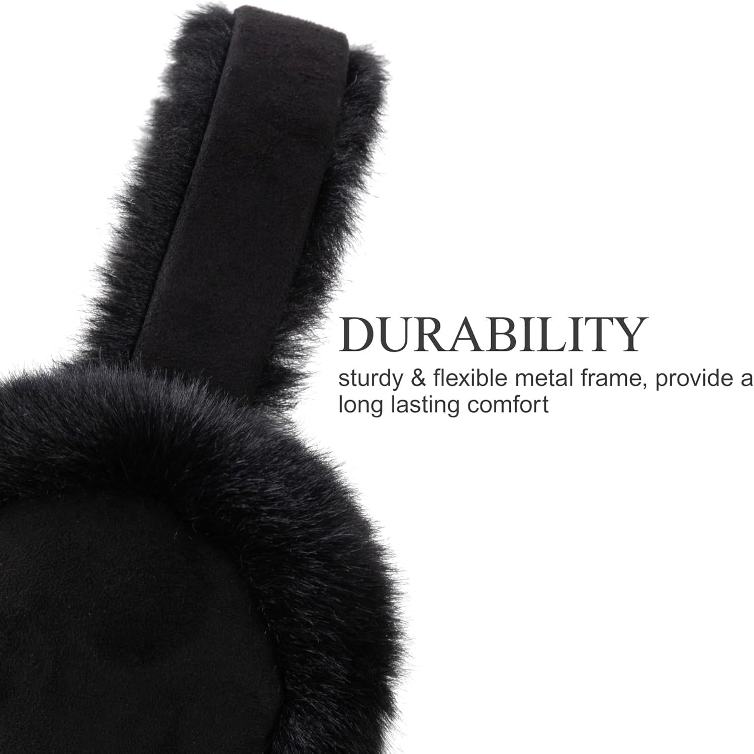 Ear Mus or Winter Women, Water Resistant Suedette and aux ur Warm Earmus oldable Outdoor Ear Warmers or Women Girls - Image 4