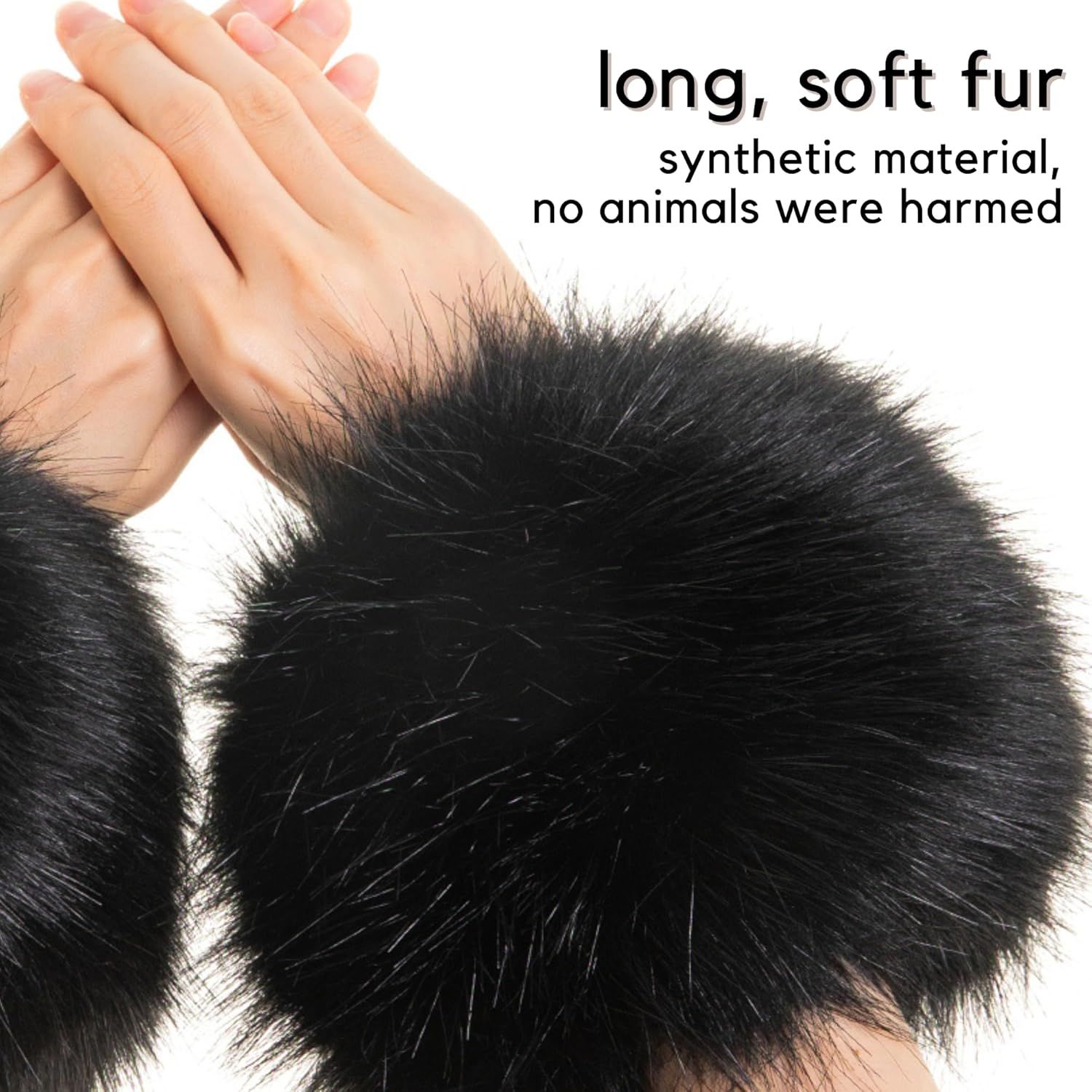 Arm Warmers or Women, Wrist Cus aux ur Winter Wrist Warmer, urry Bands or Cosplay & Party Outit - Image 2