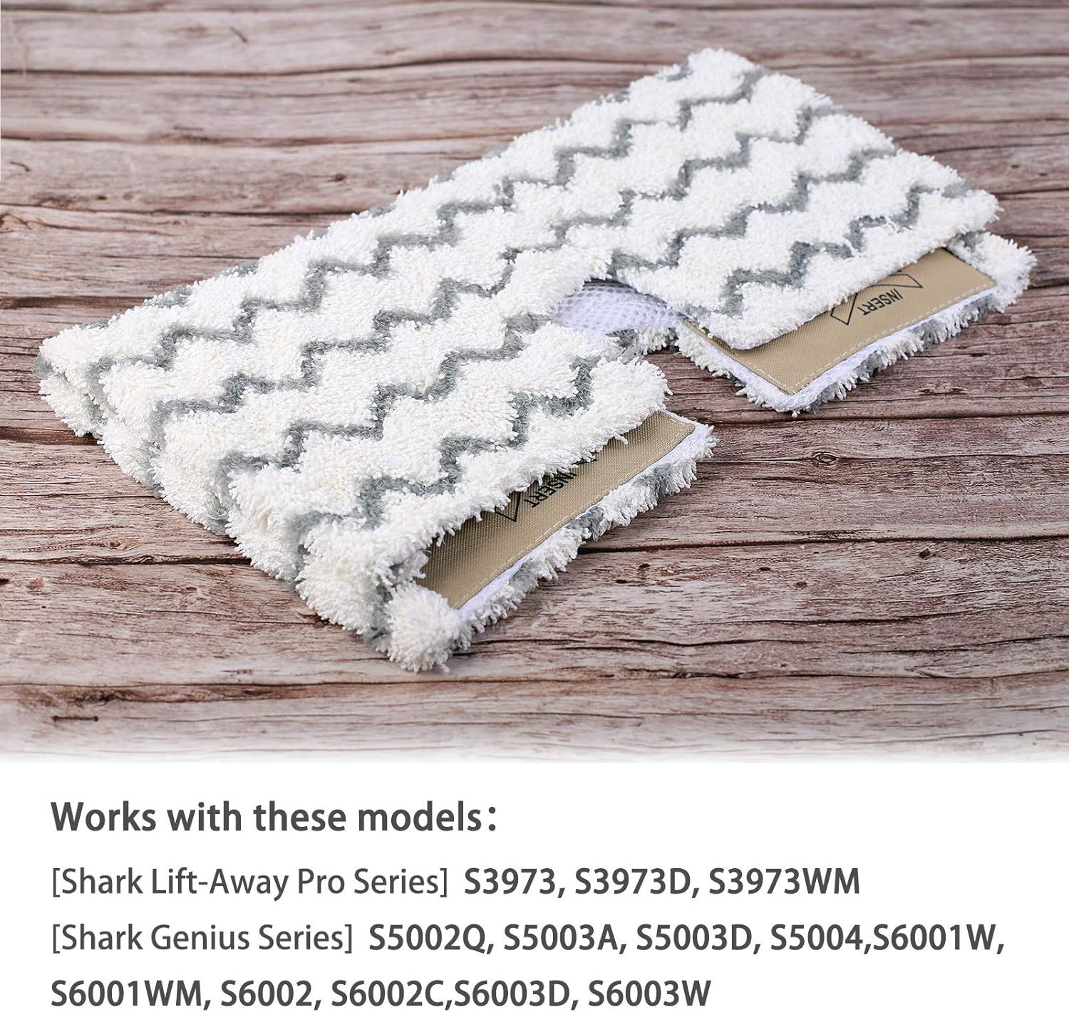 Steam Mop Pad or Shark Genius Lit-Away Pro S5003D S5002Q S5003A S6001W S6001WM S6002 S6002C S6003D S6003 S3973 S3973D S3973WM Washable Steam Mop Replacement Mop Cloth, 4 Pack - Image 3