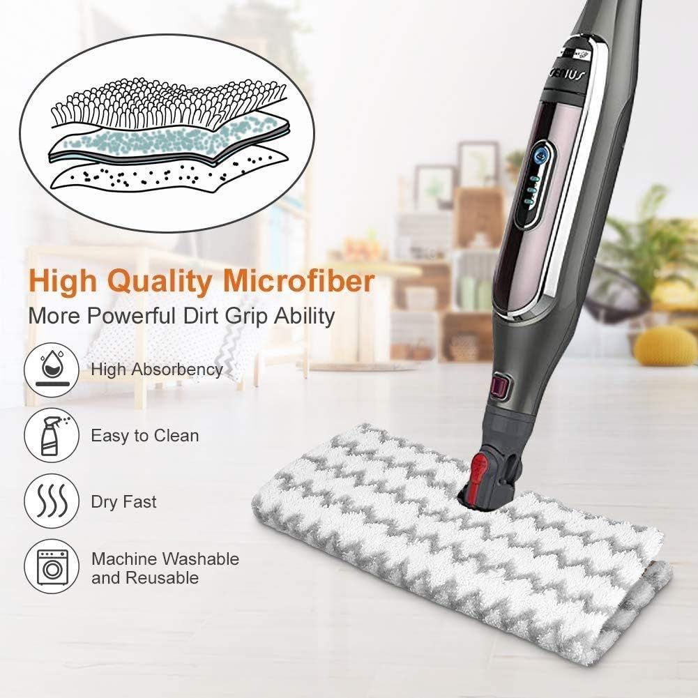 Steam Mop Pad or Shark Genius Lit-Away Pro S5003D S5002Q S5003A S6001W S6001WM S6002 S6002C S6003D S6003 S3973 S3973D S3973WM Washable Steam Mop Replacement Mop Cloth, 4 Pack - Image 4