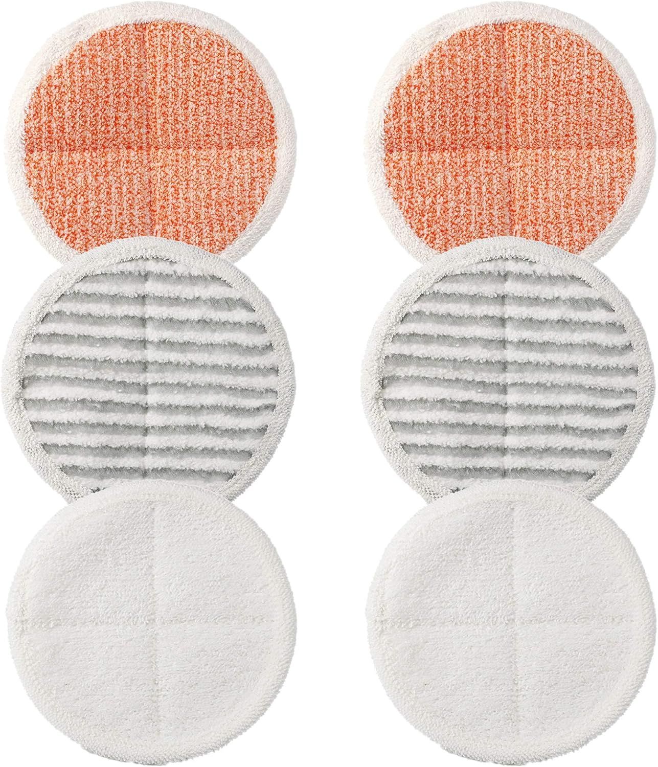 6 Pack Replacement Pads or Bissell Spinwave 2124,2039A,2307,23157,20391,20399 Powered Hard loor Mop - Image 1