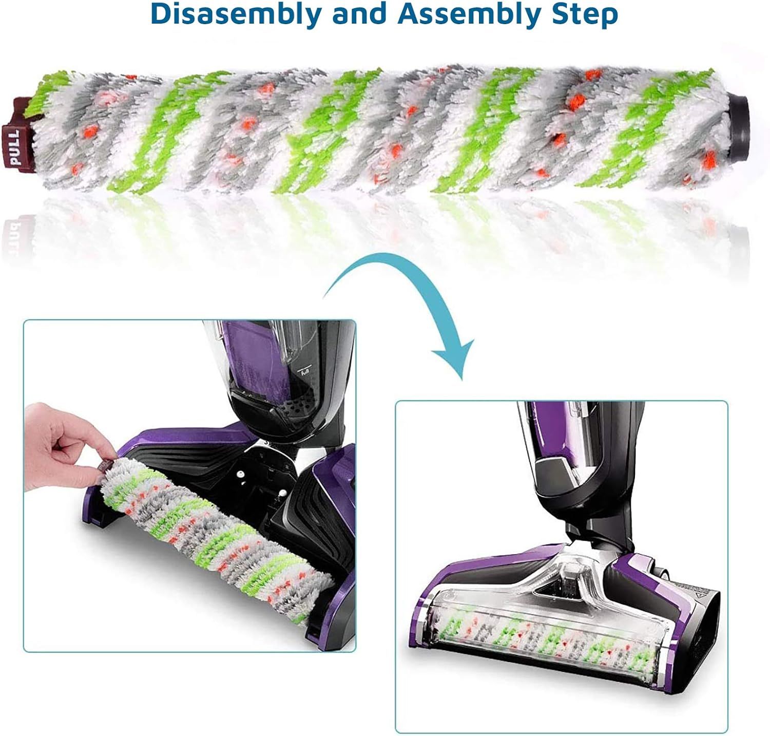 Replacements Part Compatible with BISSELL CrossWave Wet Dry Vacuum, CrossWave PET PRO and CrossWave Cordless Accessories (2 Multi-Surace Pet Brush Rolls+2 ilters) - Image 5
