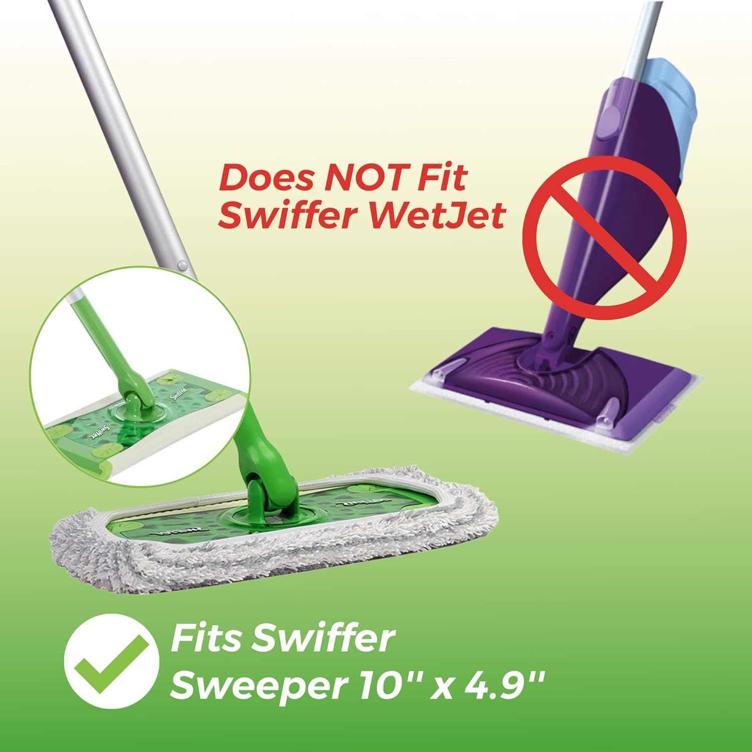 4 Pack o Reusable Mop Pad Compatible with Swier Sweeper, Heavy Duty Scrubby Microiber Mop Cover Multi-Surace Cleaning Wet Dry Reills - Image 2