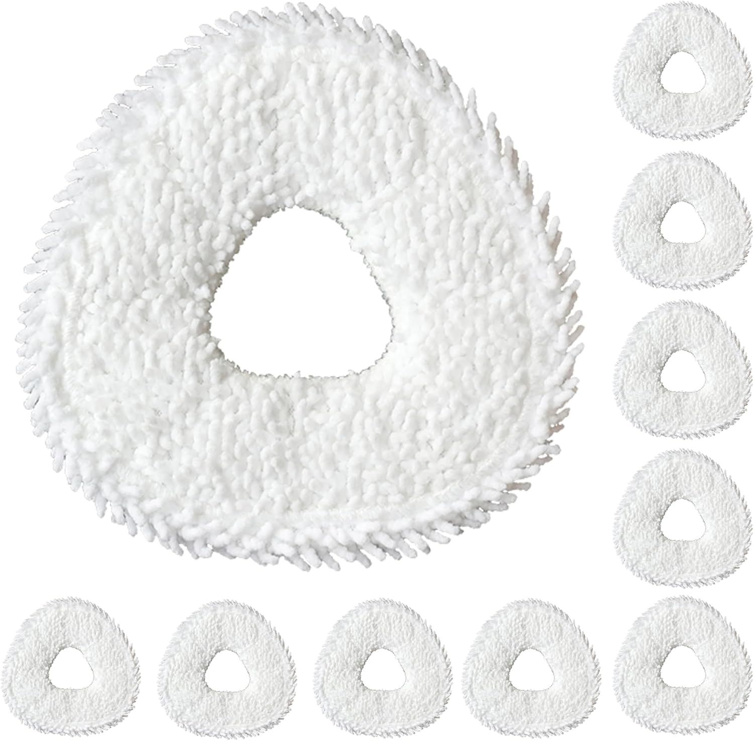 Robot Vacuum and Mop Pads 10 Pack or Narwal reo X Ultra/reo /reo Z Ultra/reo Z10/reo Pro/reo Z10 Ultra Robot Vacuum, High Absorbency Microiber Replacement Pads, Washable Robot Mop Pads White - Image 1