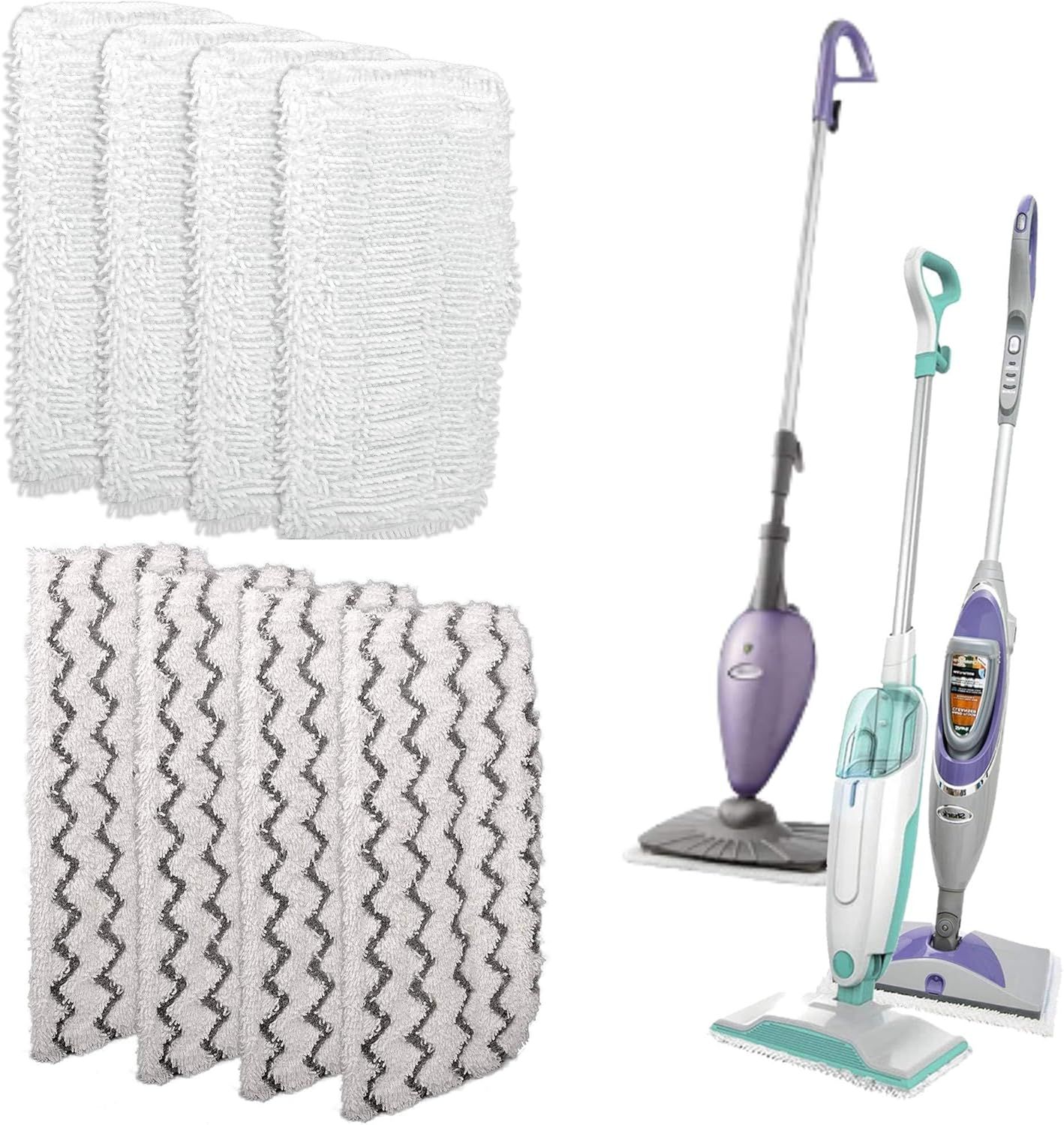 8 Pack Steam Mop Pads or Shark S1000 Series (4 Sot + 4 Scrub Pads) - Image 1
