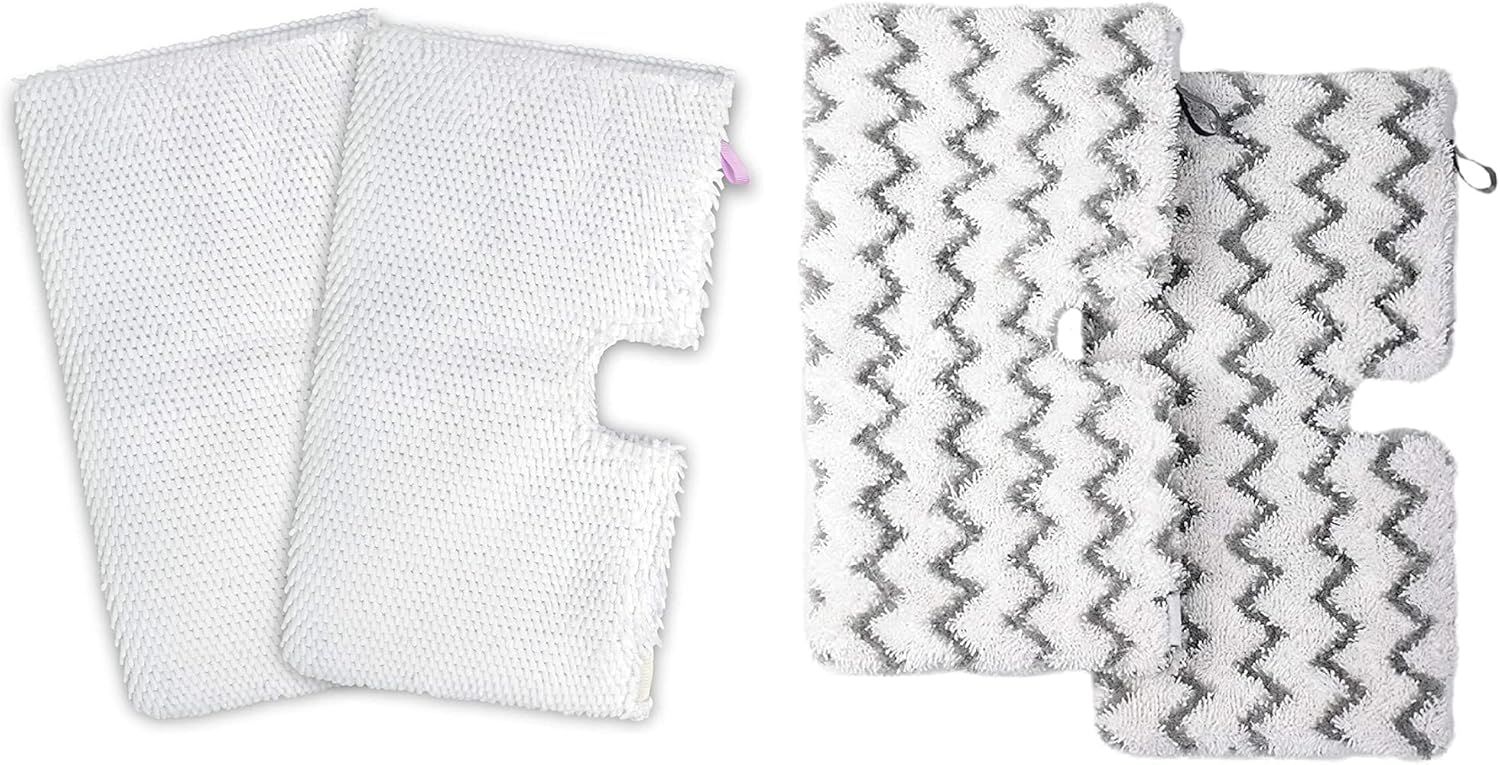 2 Pack + 2 Pack Replacement Microiber Mop Pad or Shark Steam Pocket Mops S3500 Series S3501 S3601 S3550 S3901 S3801 SE450 S3801CO S3601D (2 Sot mop pad+2 scrubby mop pad) - Image 1