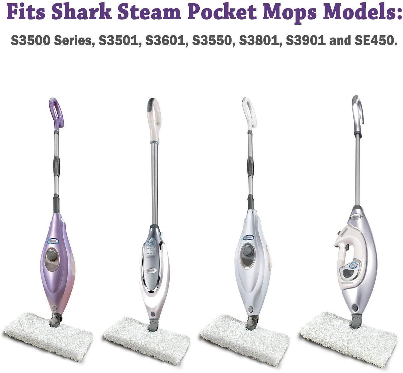2 Pack + 2 Pack Replacement Microiber Mop Pad or Shark Steam Pocket Mops S3500 Series S3501 S3601 S3550 S3901 S3801 SE450 S3801CO S3601D (2 Sot mop pad+2 scrubby mop pad) - Image 7