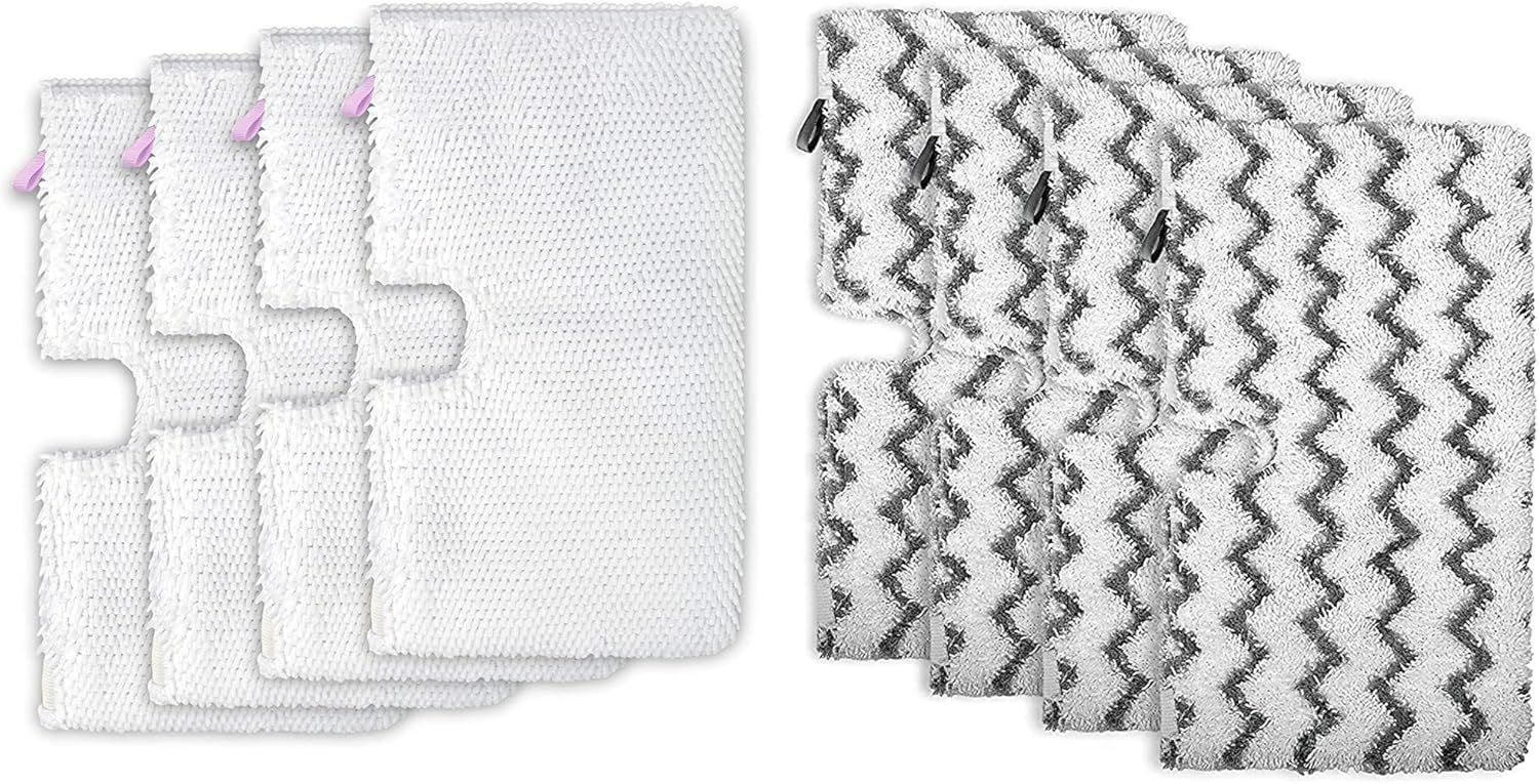 8 Pack Replacement Microiber Mop Pad or Shark Steam Pocket Mops S3500 Series S3501 S3601 S3550 S3901 S3801 SE450 S3801CO S3601D (4 Sot mop pad+4 scrubby mop pad) - Image 1