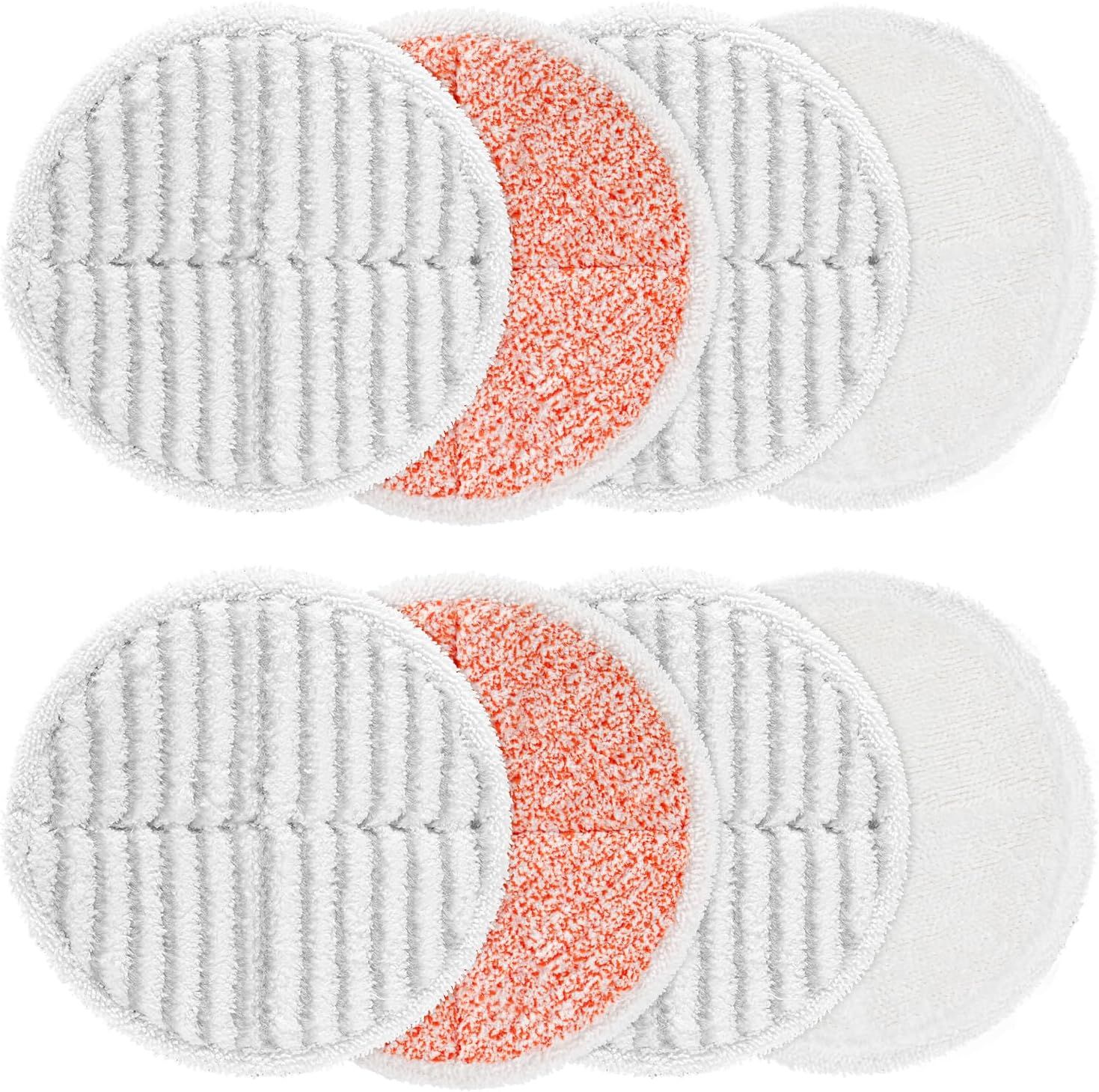 8 Pack Mop Pads Replacement Compatible with Bissell Spinwave 2124, 2039A, 2307, 23157, 23159, 20393, 20399 Hard loor Spin Mop, 2 Sot Pads, 4 Scrubby Pads, 2 Heavy Scrub Pads - Image 1