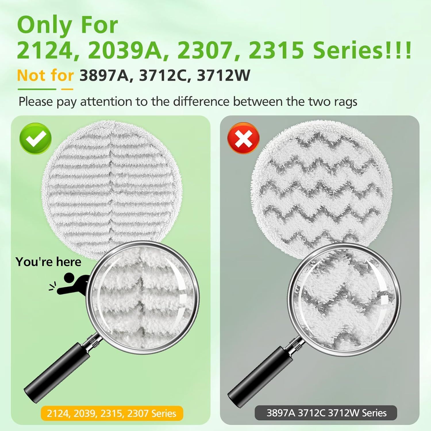 8 Pack Mop Pads Replacement Compatible with Bissell Spinwave 2124, 2039A, 2307, 23157, 23159, 20393, 20399 Hard loor Spin Mop, 2 Sot Pads, 4 Scrubby Pads, 2 Heavy Scrub Pads - Image 3