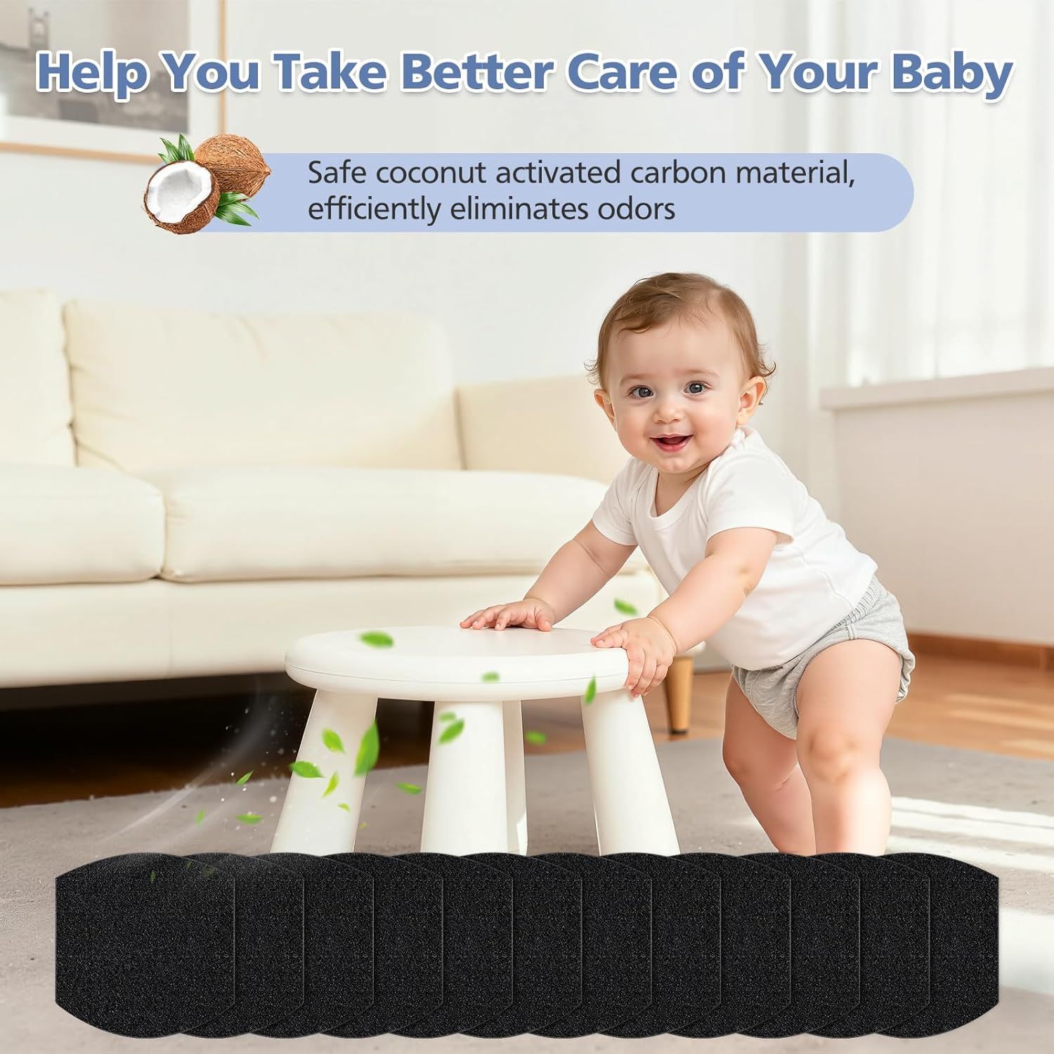 12 Pack Baby Diaper Pail Deodorizer Reills or Ubbi Diaper Pail, Activated Charcoal Odor Absorber ilters Compatible with Ubbi Steel Diaper Pail - Image 8