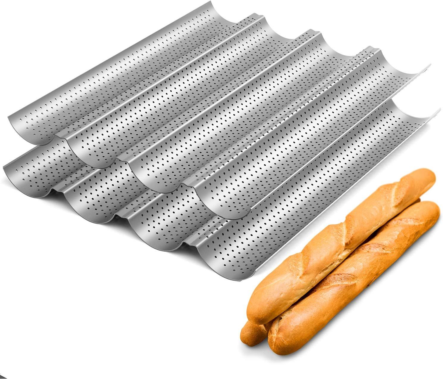 2 Pack Nonstick Perorated Baguette Pan 15