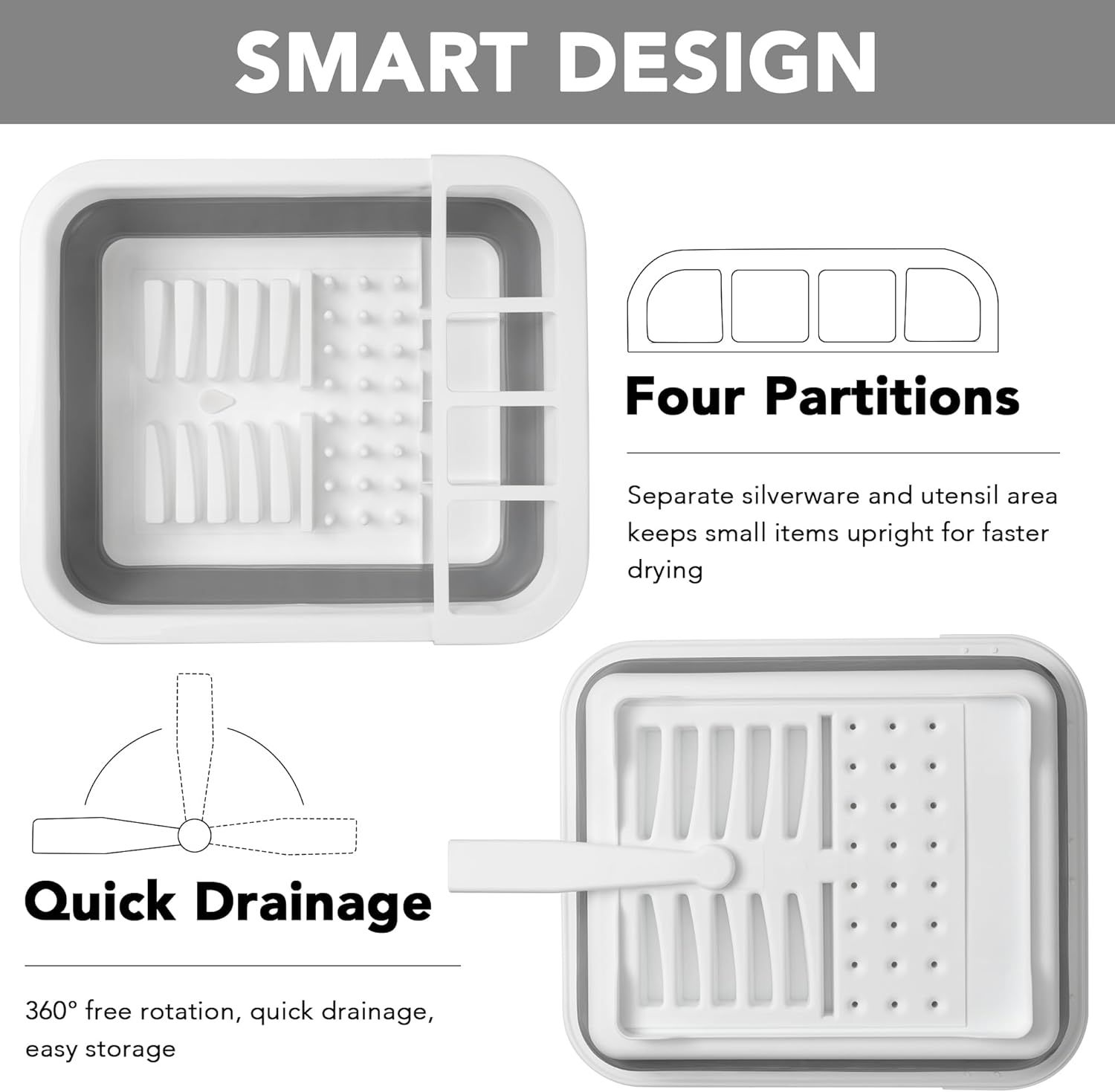 Collapsible Dish Drying Rack, Pop Up Dinnerware Drainer, Portable Plate Organizer or Kitchen RV Campers Travel Trailer, Space Saving Kitchen Storage Tray - Image 5