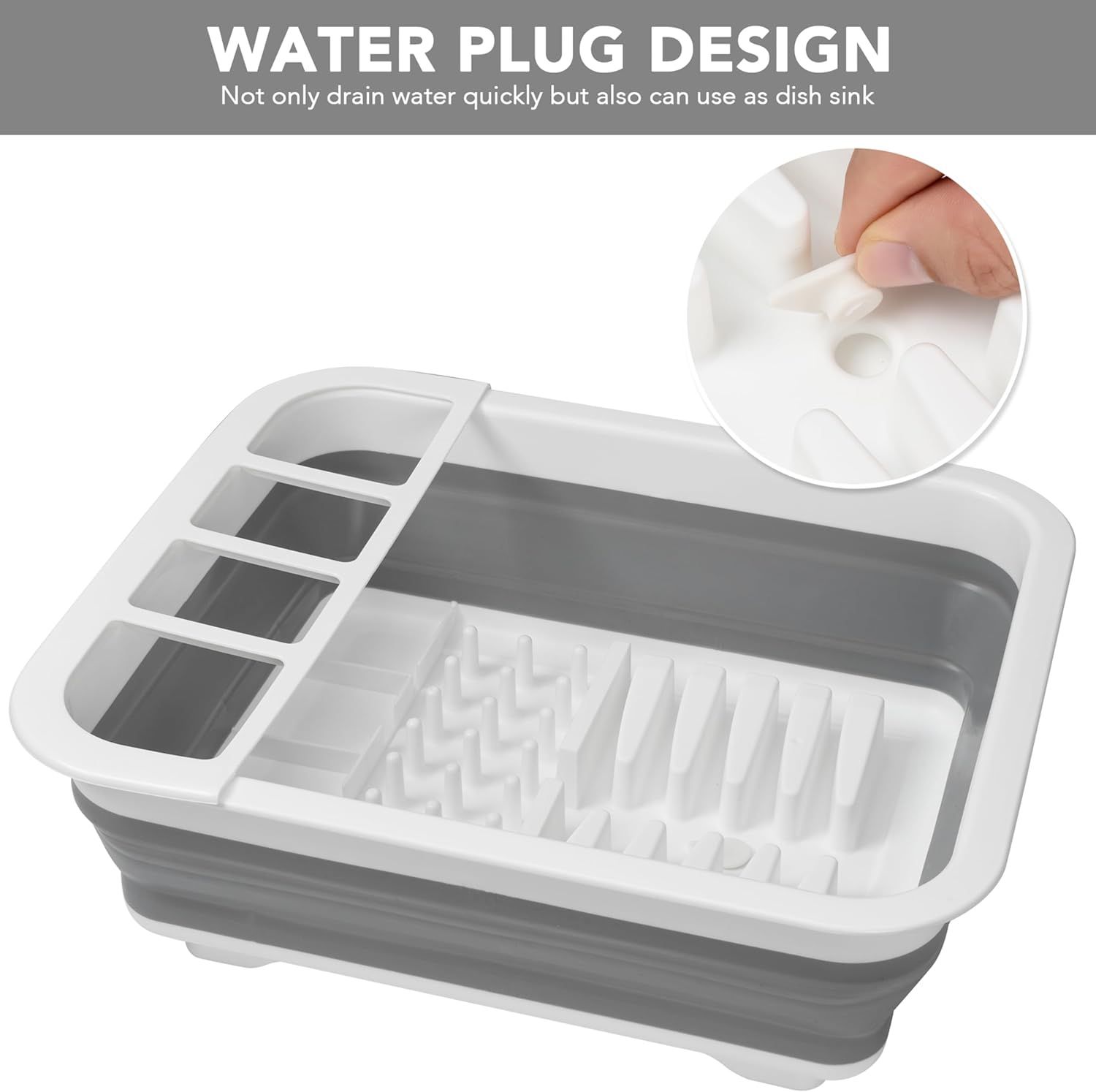 Collapsible Dish Drying Rack, Pop Up Dinnerware Drainer, Portable Plate Organizer or Kitchen RV Campers Travel Trailer, Space Saving Kitchen Storage Tray - Image 6