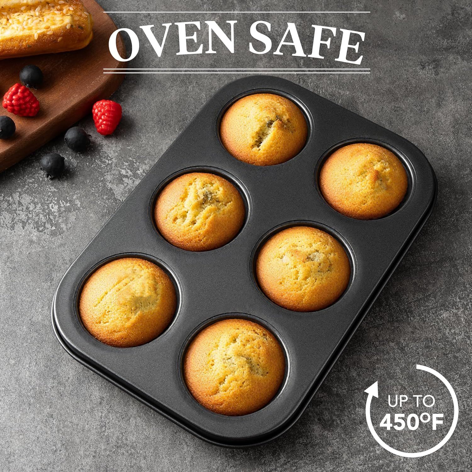 Mini luted Tube Cake Pan, 6 Cavity Baking Pan, Non-stick Baking Mold or Cupcakes, Donuts, Cornbread, Brownies, Jellies, Set o 3 - Image 6
