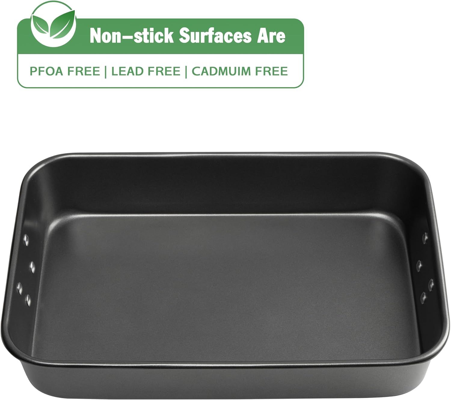 Lasagna Pan with Handles, 15x10x3 Inch Bakeware or Oven, Nonstick Rectangular Roasting Pan, Deep Baking Dish or Cake and Brownie, Heavy Duty - Image 5