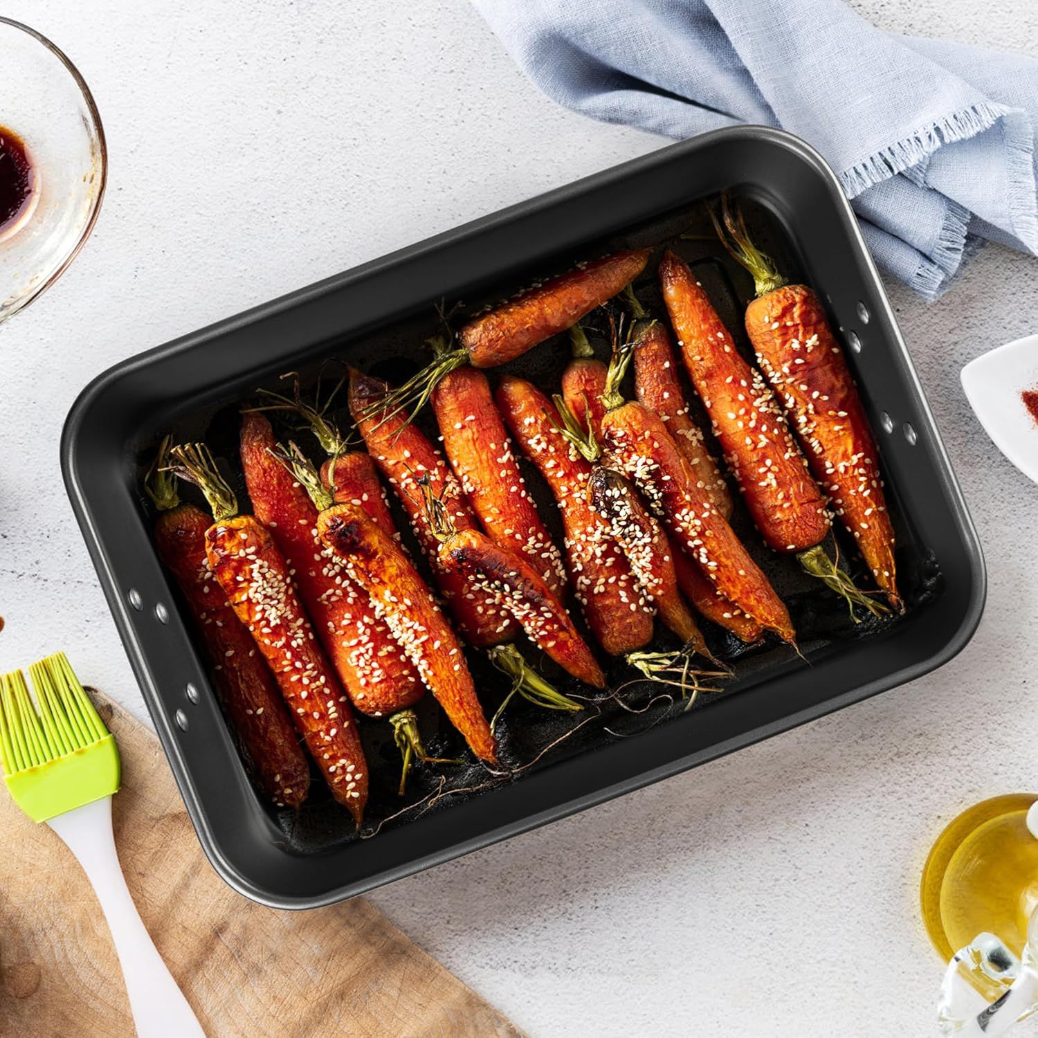 Lasagna Pan with Handles, 15x10x3 Inch Bakeware or Oven, Nonstick Rectangular Roasting Pan, Deep Baking Dish or Cake and Brownie, Heavy Duty - Image 7