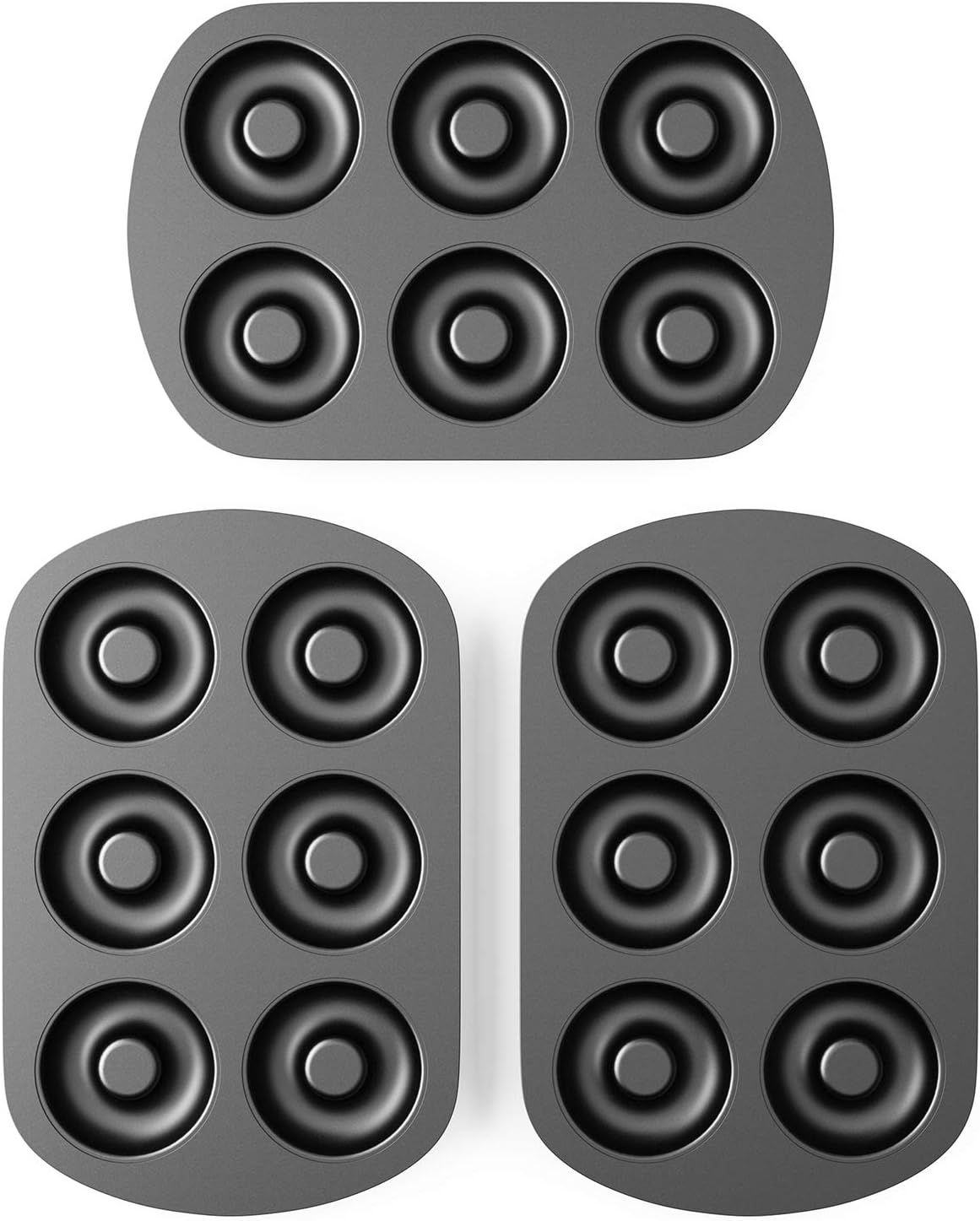 Non-Stick 6-Cavity Donut Baking Pans, Makes Individual ull-Sized 3 1/4